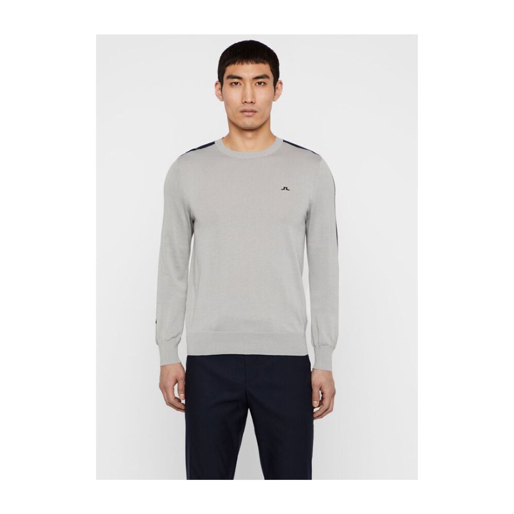Pull J. Lindeberg Kevin à col rond en coton Pima gris pour homme