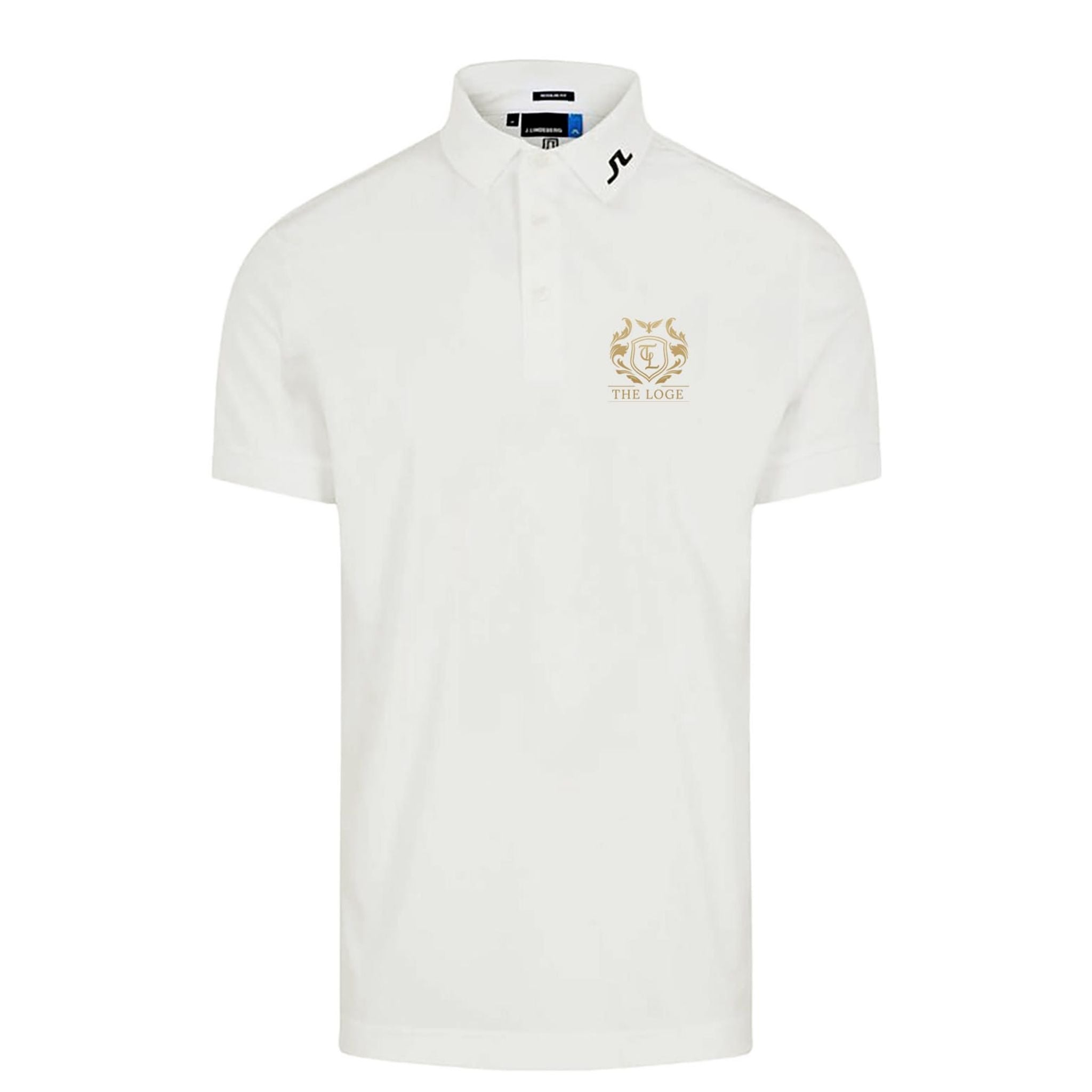 Polo blanc pour homme J. Lindeberg avec logo « THE LOGE »