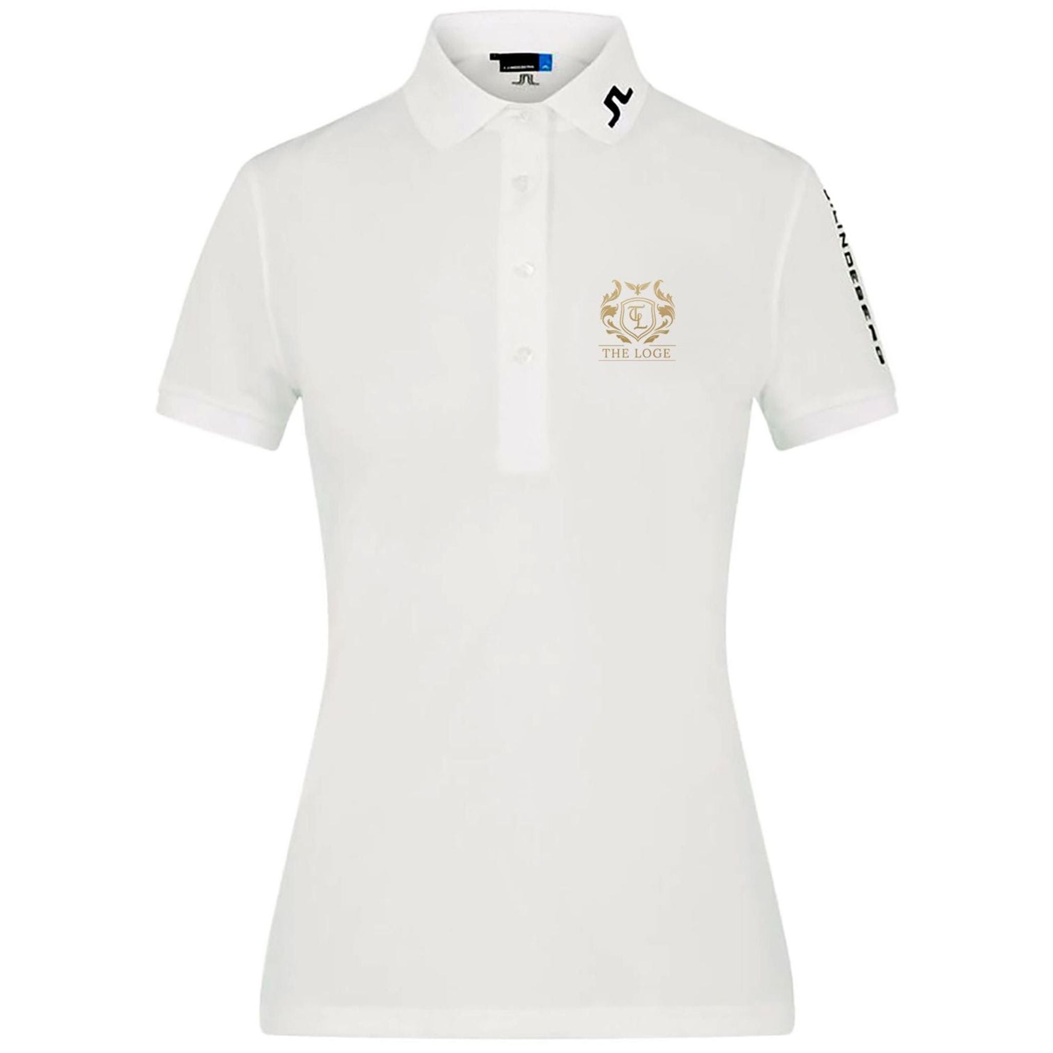 J. Lindeberg Women's Polo Weiß mit Logo "THE LOGE" Damen