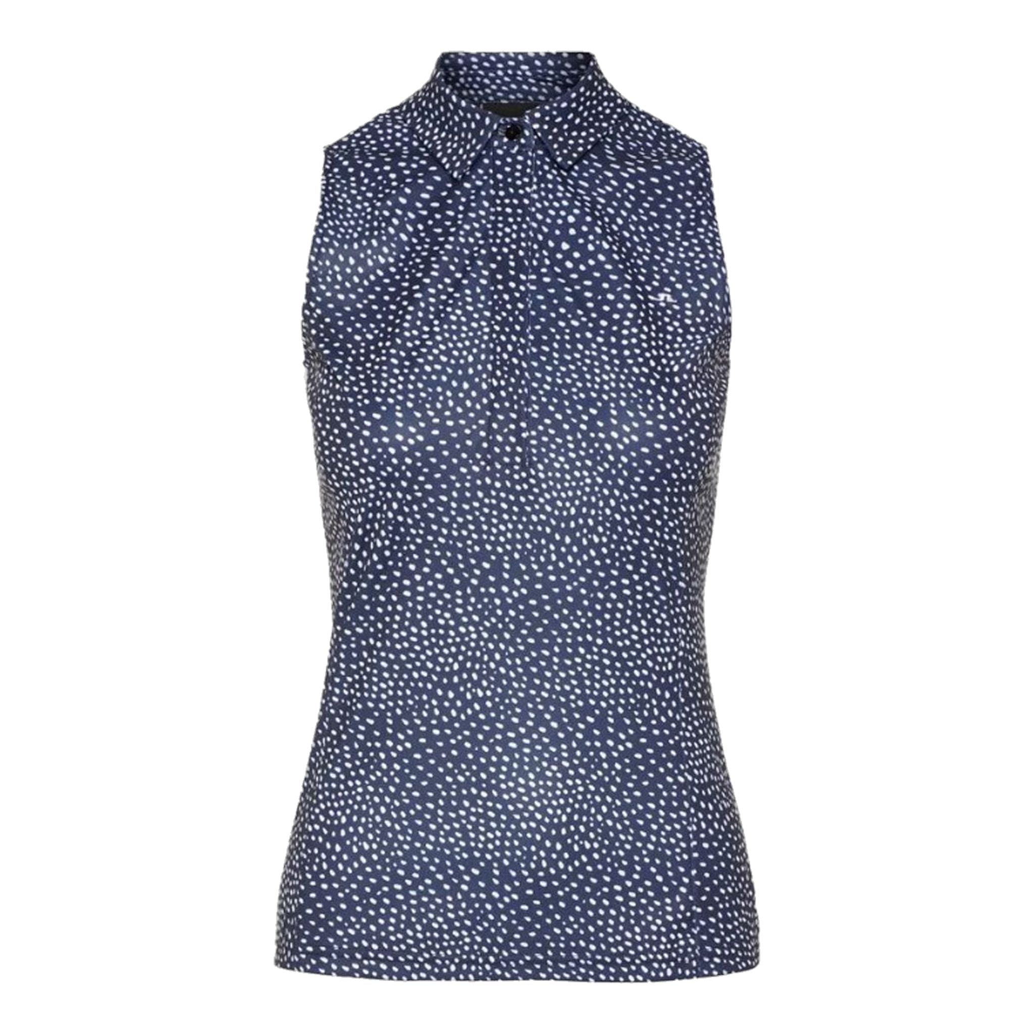 Polo J. Lindeberg W Dena Print-TX Jersey SL Blanc à pois Femme