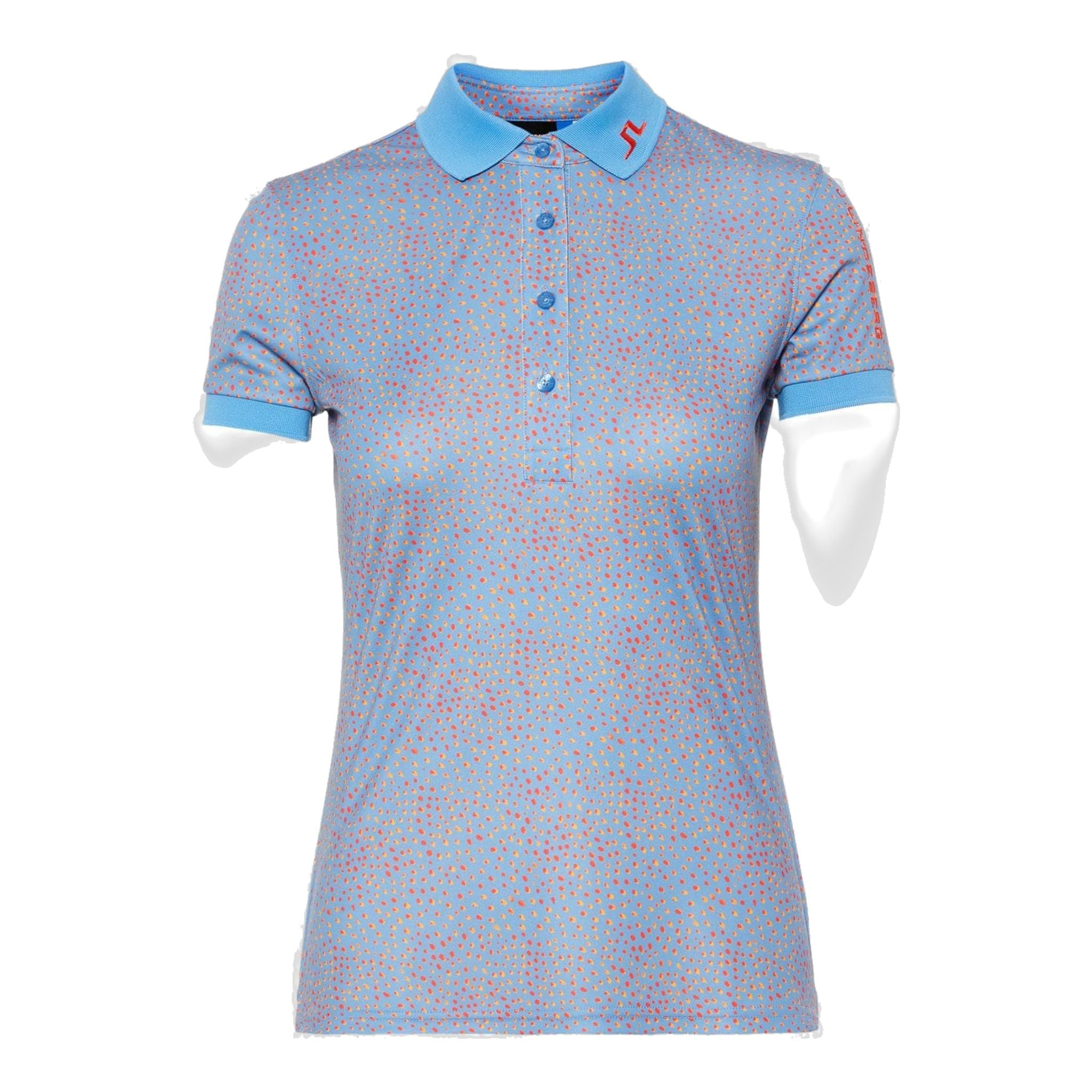 J. Lindeberg W Tour Tech Print-TX Jersey Polo Lake Blue Dot Femme