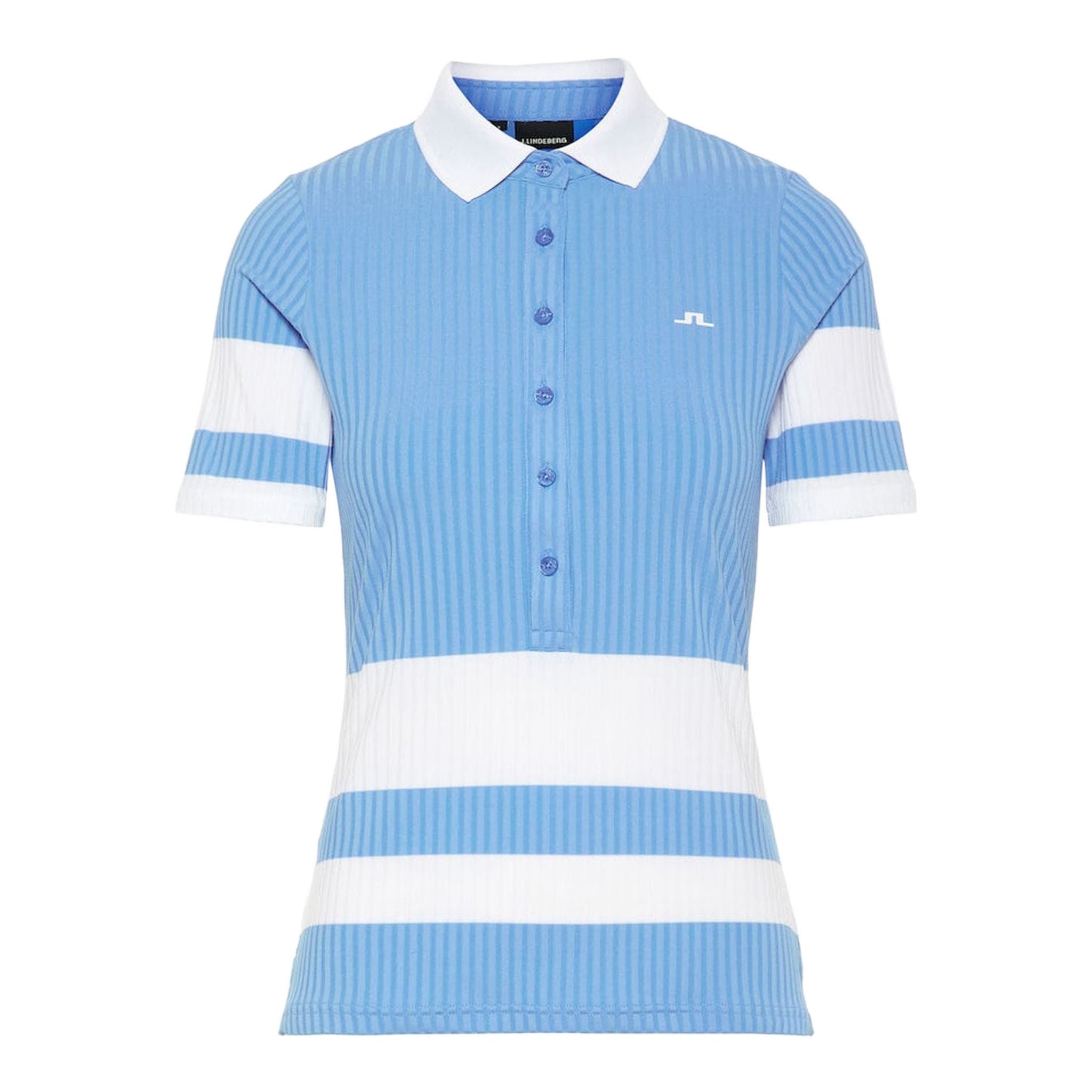 Polo J. Lindeberg W Natasha-Rib Jersey Bleu Lac Femme