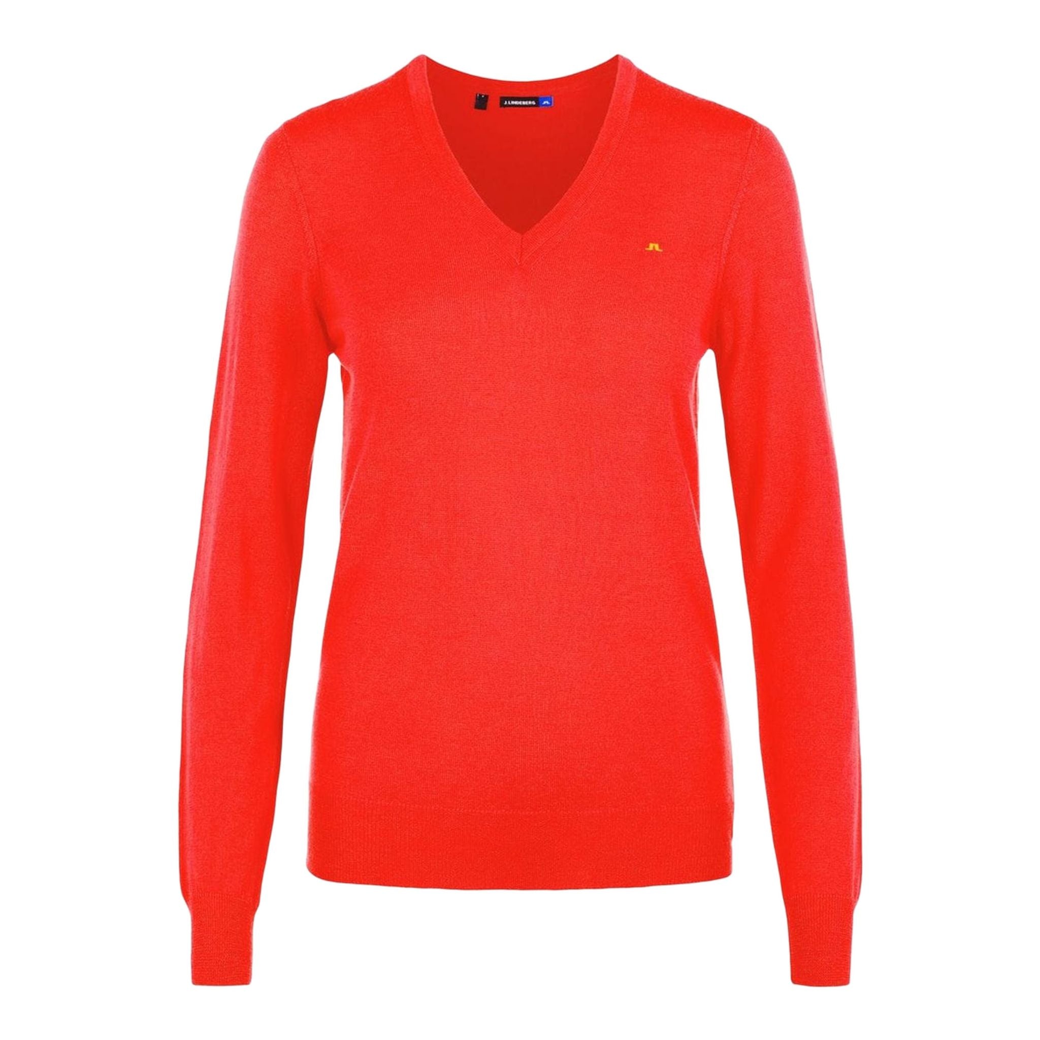 Pull en mérinos véritable J. Lindeberg W Amaya, rouge tomate, pour femme