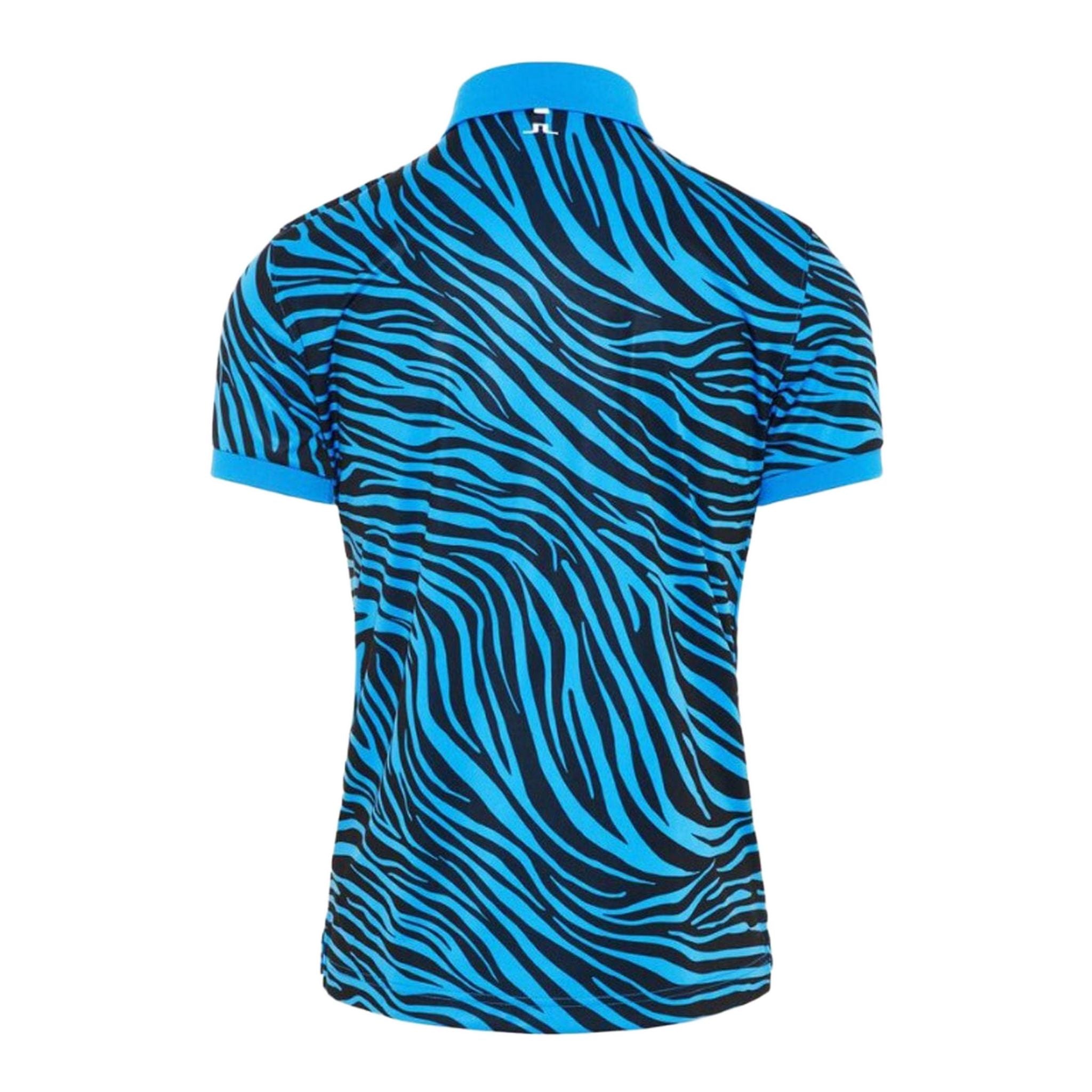 J. Lindeberg M Tour Tech Print Slim Fit-TX Polo Zebra Worl Blu Homme