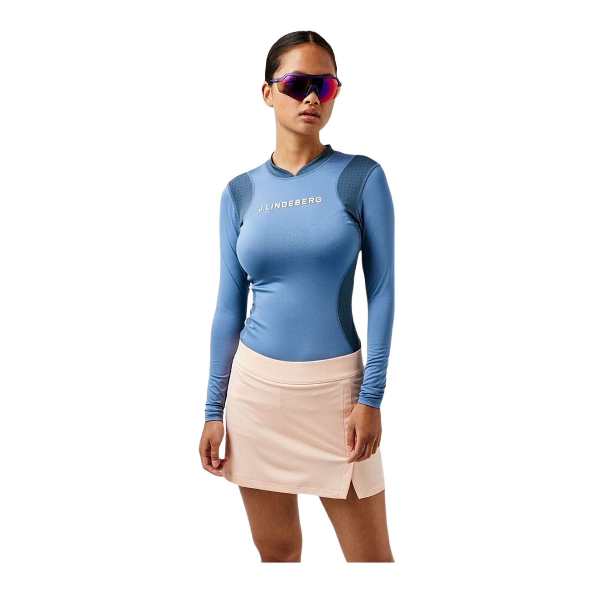 J. Lindeberg W Layer Zowie Haut de compression doux à manches longues bleu pour femme