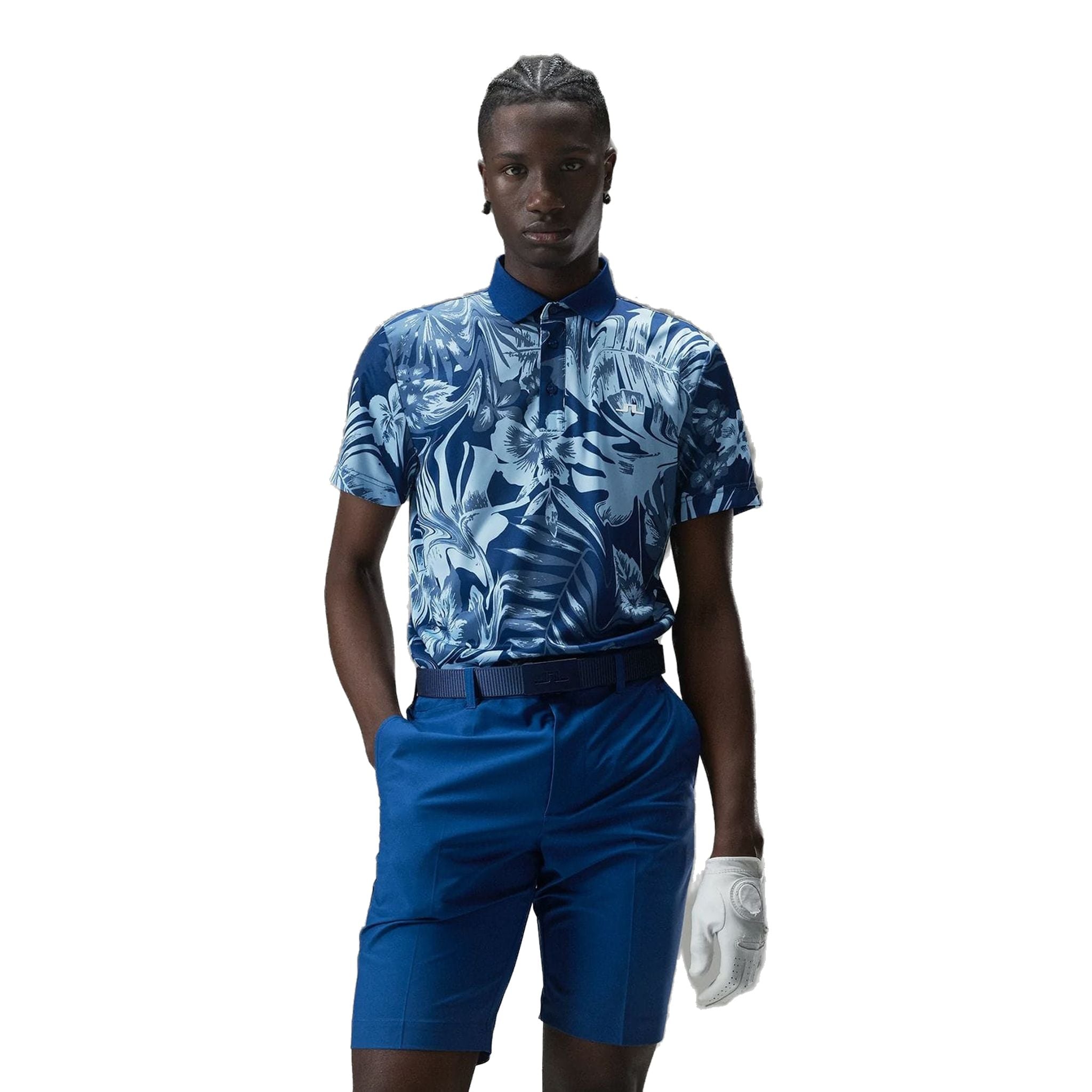 J. Lindeberg Martin Print Polo Coupe Régulière Hommes