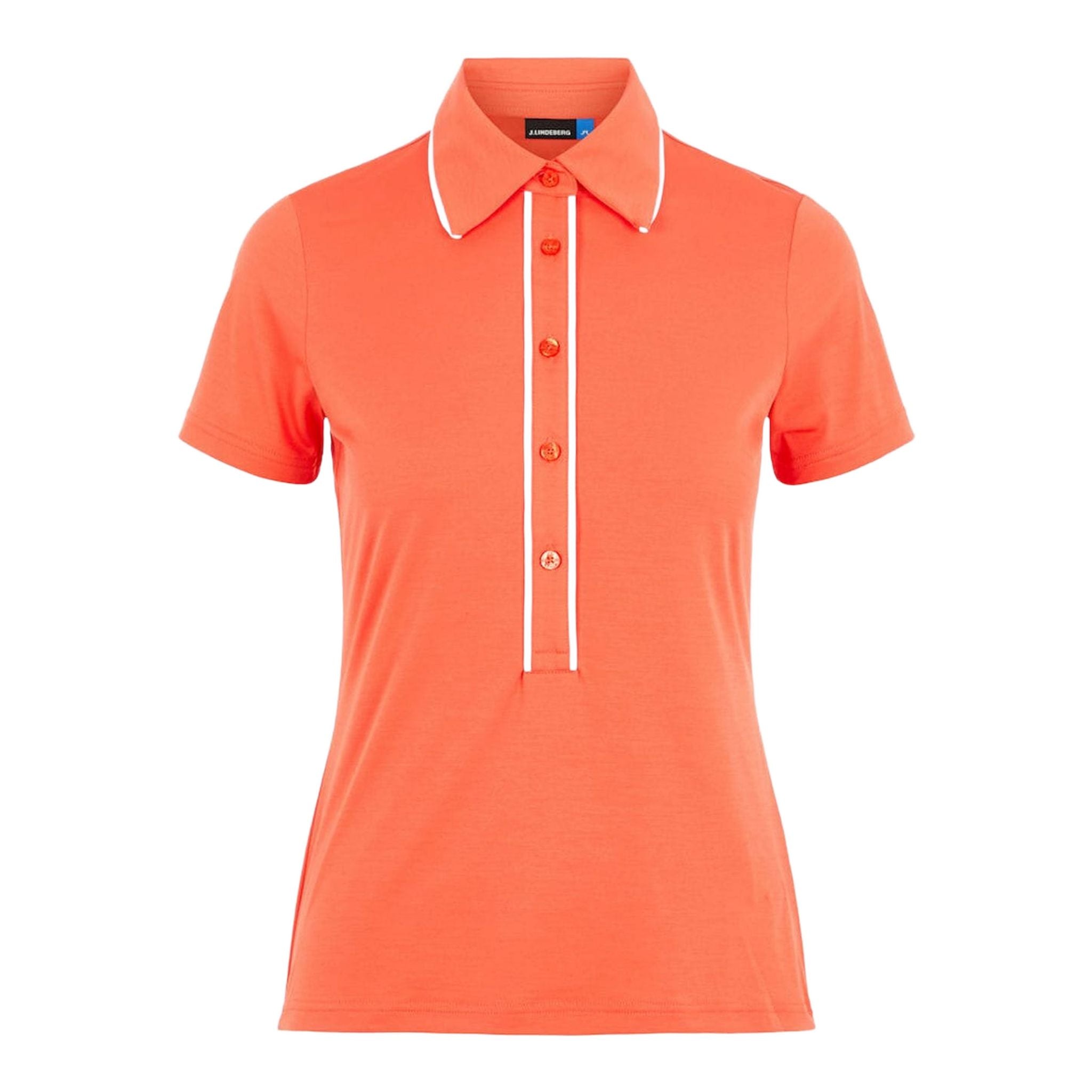 Polo J. Lindeberg W Flor-Ultra Light Jersey Rouge Tomate Femme