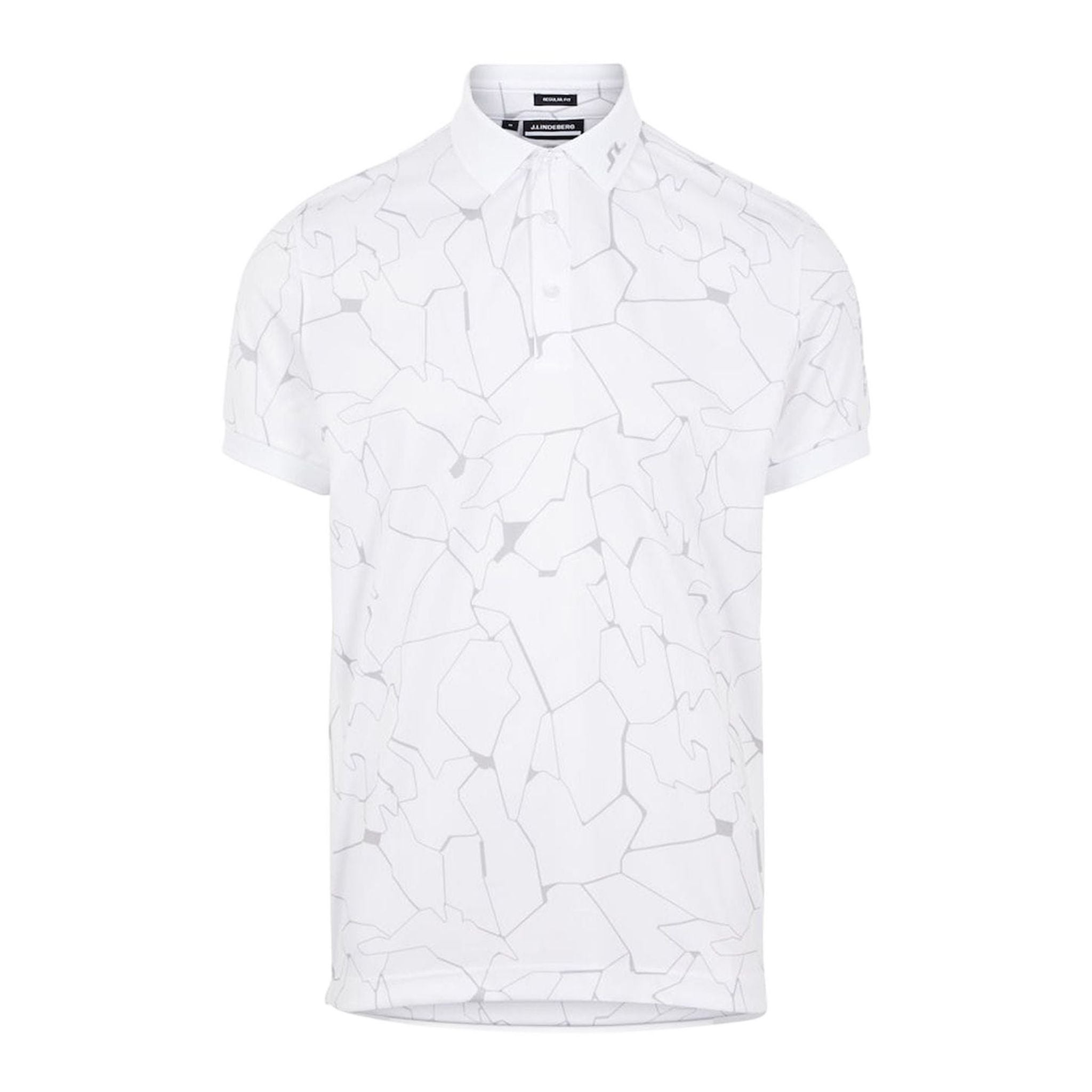 Polo J. Lindeberg M Tour Tech Reg Fit imprimé SS fendu blanc homme