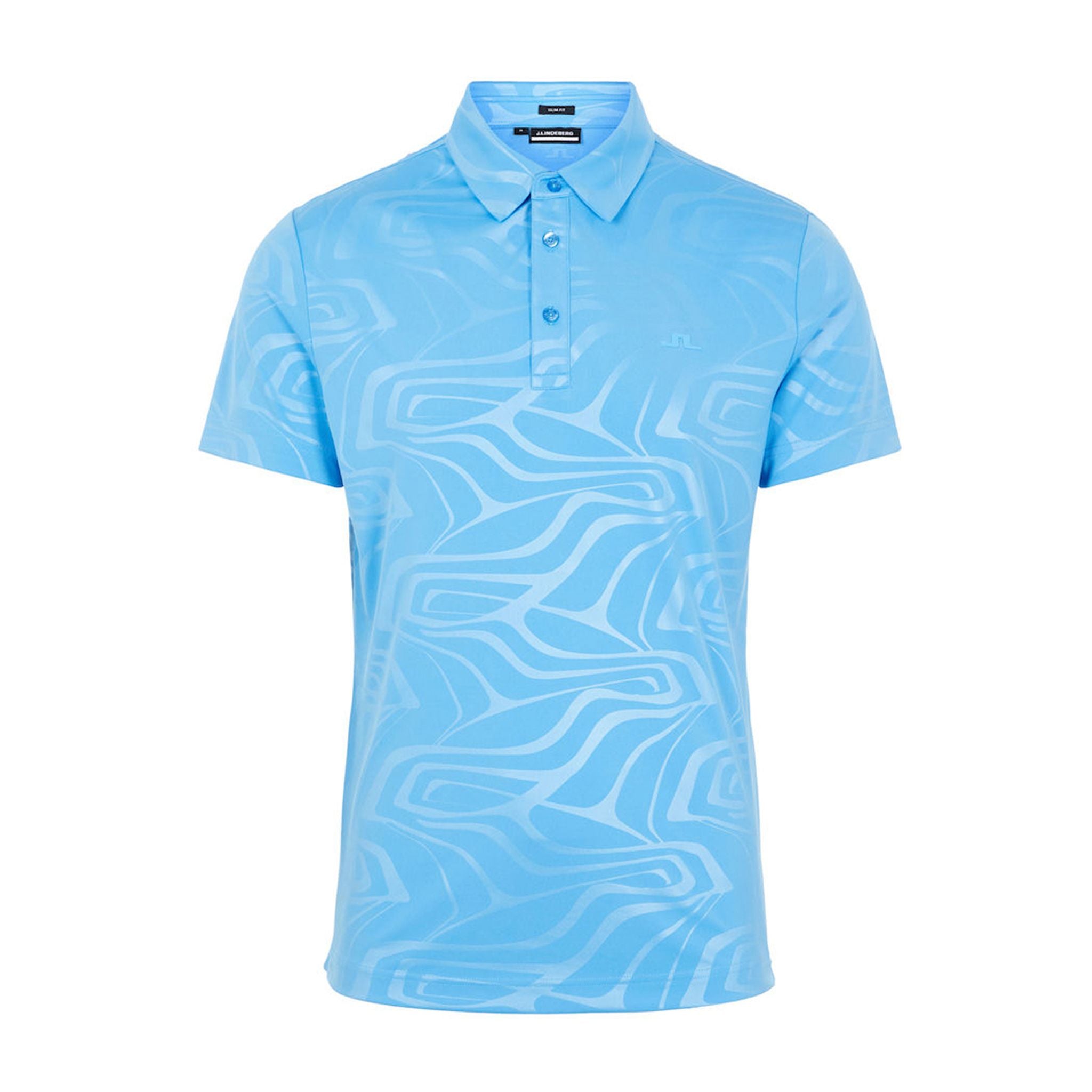 Polo J. Lindeberg M Tony Slim Fit SS à imprimé néo-bossé bleu océan pour homme