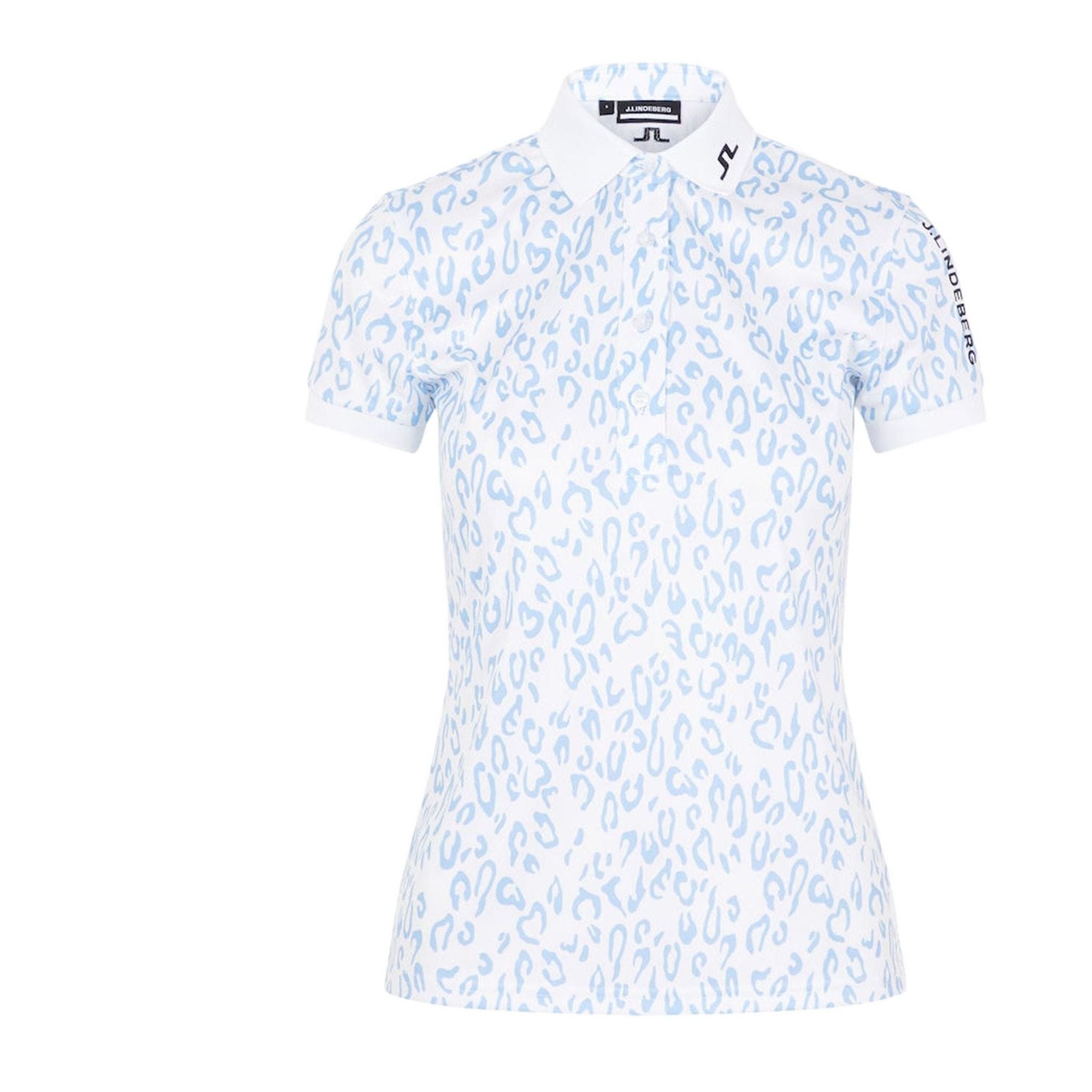Polo J. Lindeberg W Tour Tech Print SS Animal Bleu Blanc Femme