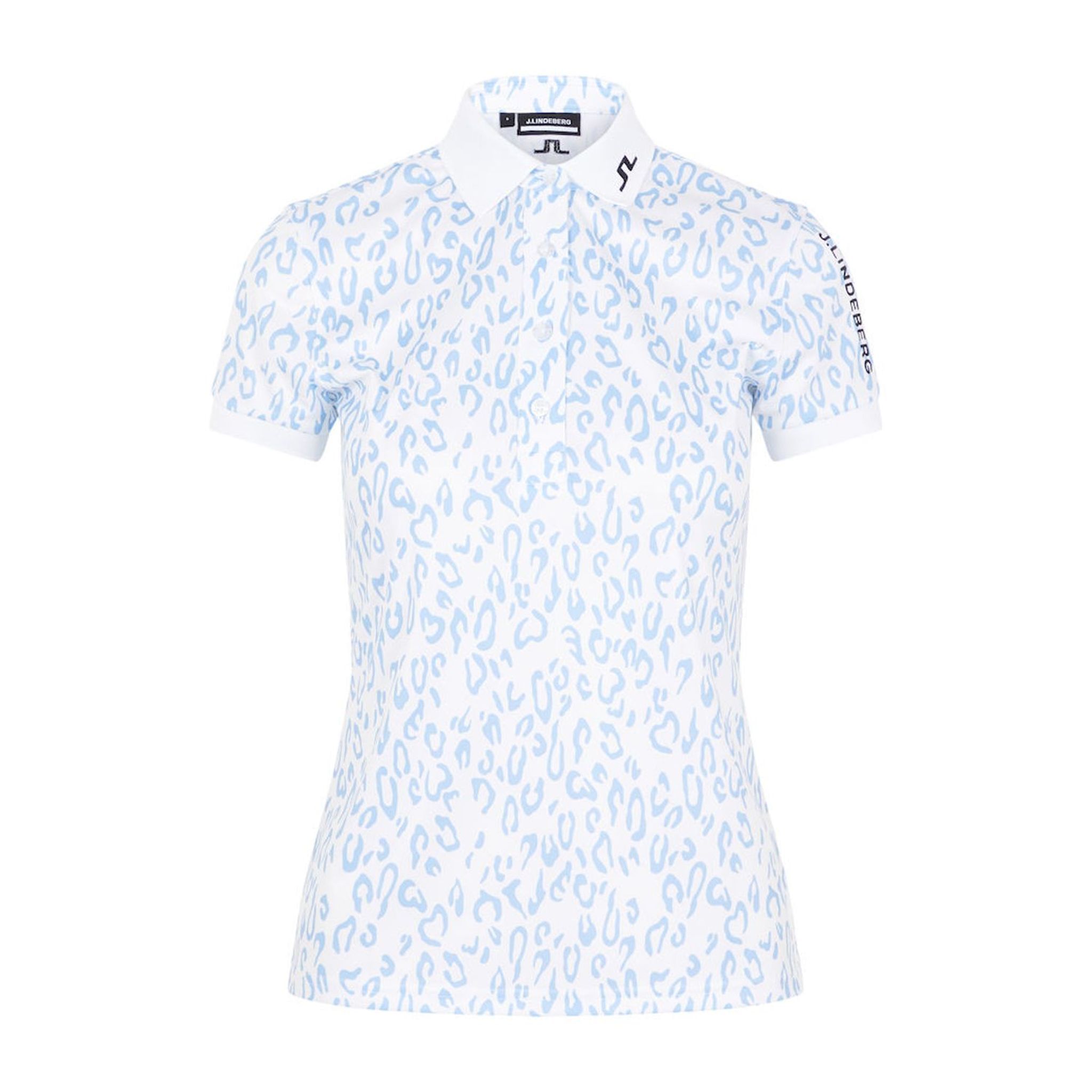 Polo J. Lindeberg W Tour Tech Print SS pour femme Bleu animal Blanc