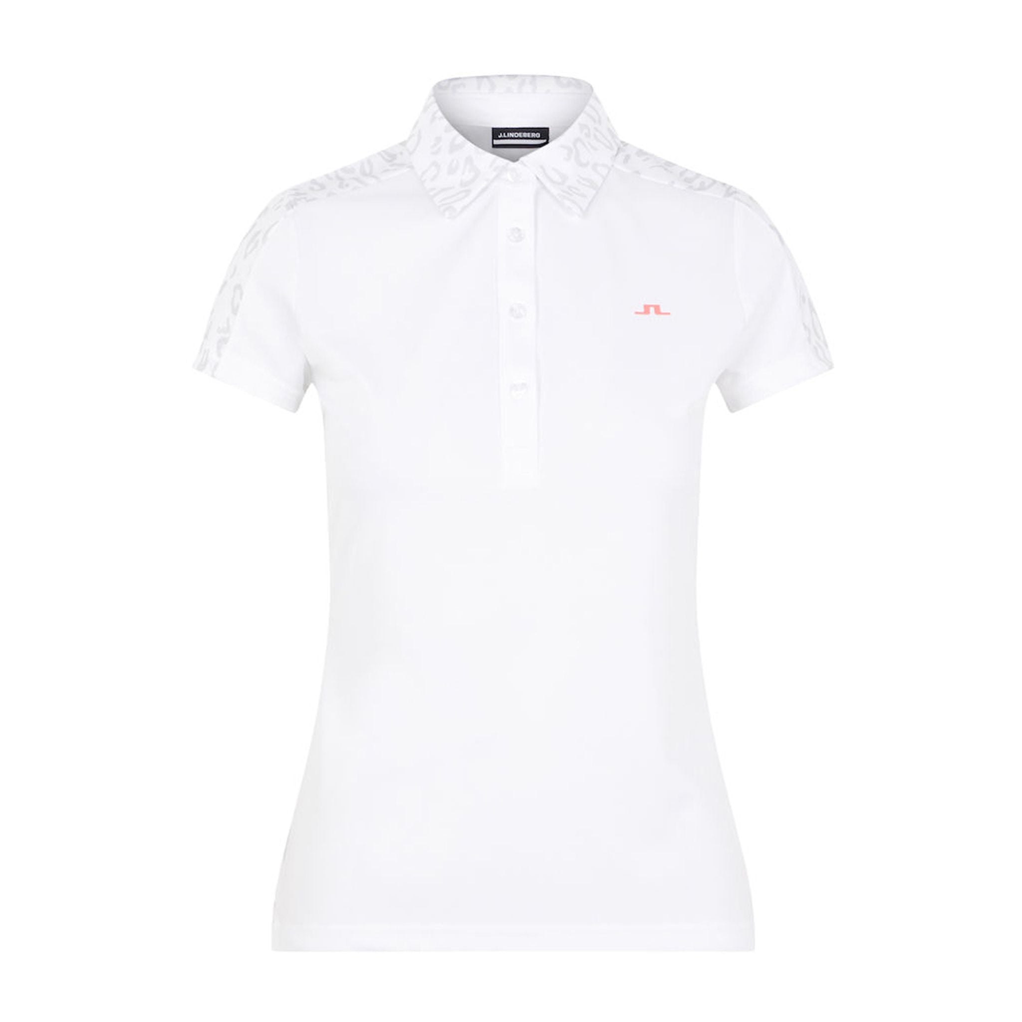J. Lindeberg W Cara SS Polo Animal Gris Blanc Femme