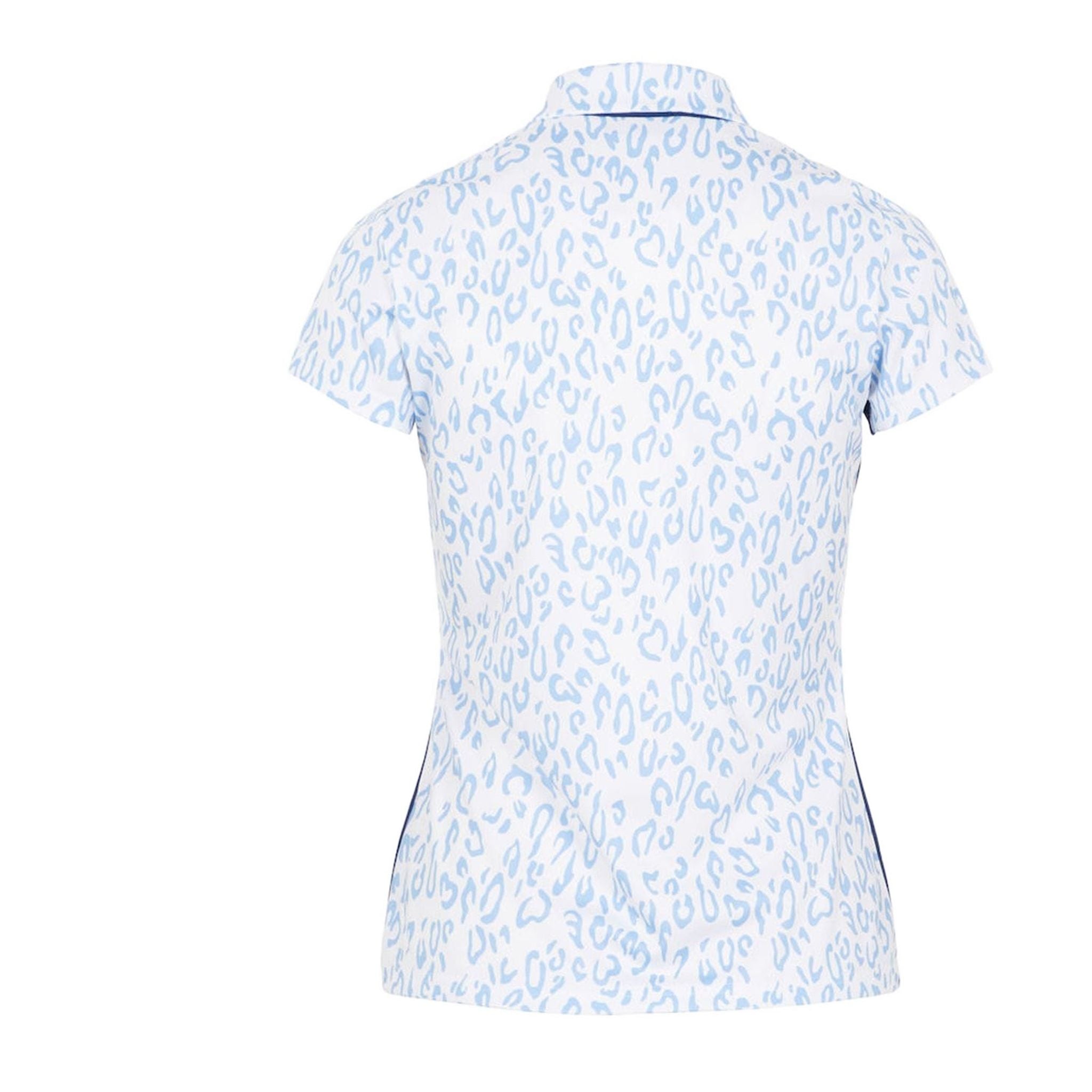 J. Lindeberg W Cara SS Polo Animal Bleu Blanc Femme