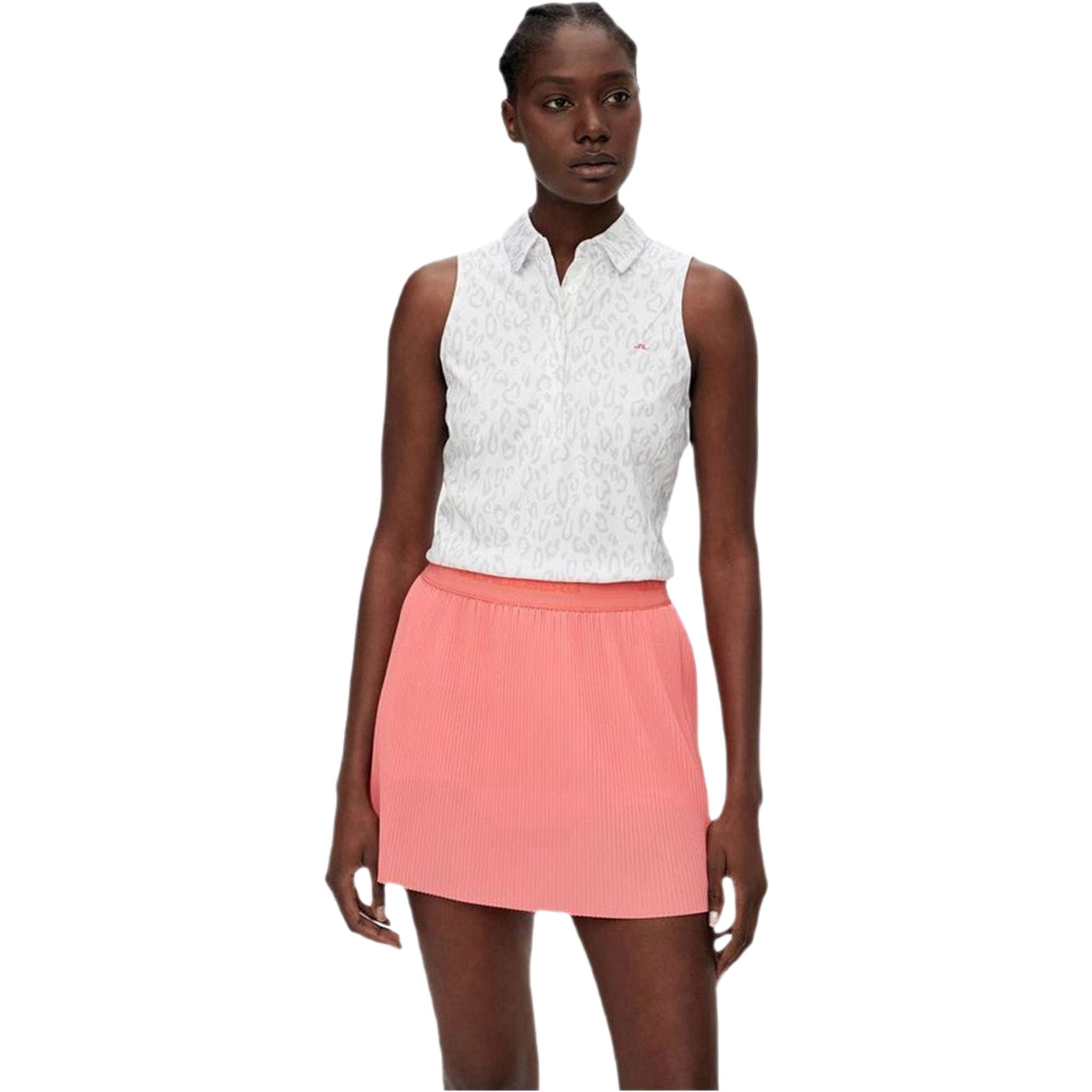 J. Lindeberg W Dena Polo SL Imprimé animal Gris Blanc Femme