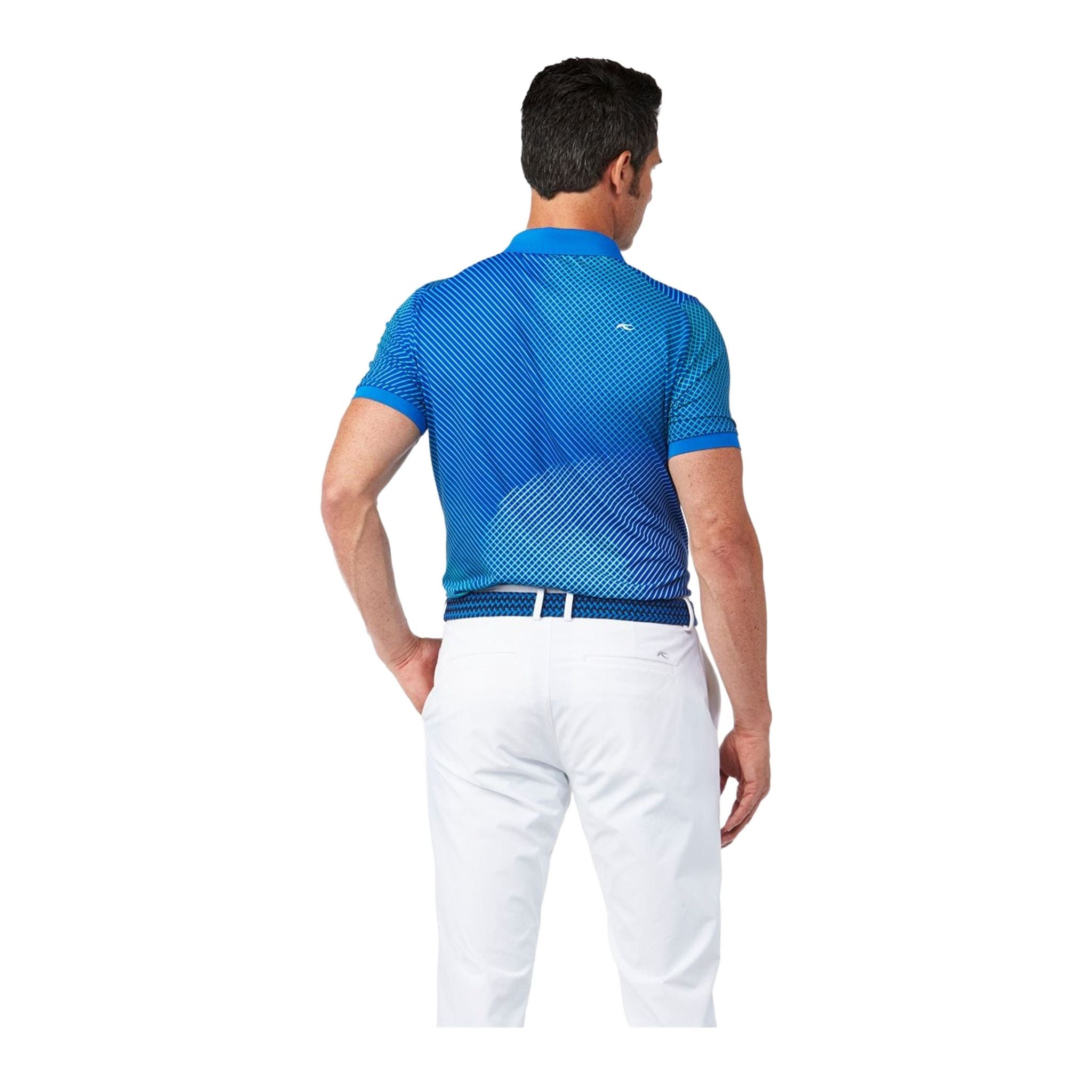 Polo Kjus M Spot imprimé SS bleu fort homme