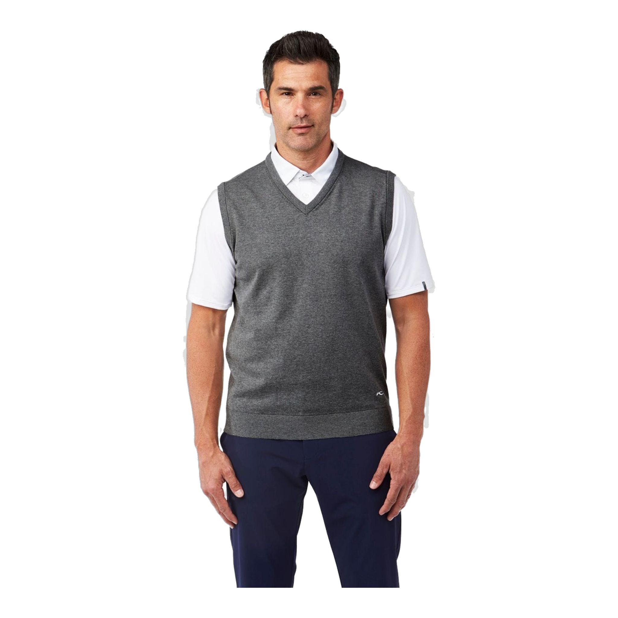 Gilet Kjus M Kirk V-neck Steel Greymelange Homme