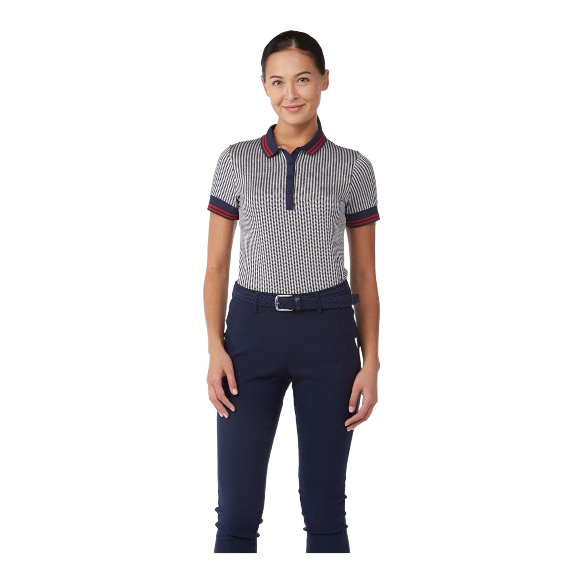 Polo Kjus W Ella Structure SS Atlanta Bleu/Beurre Femme