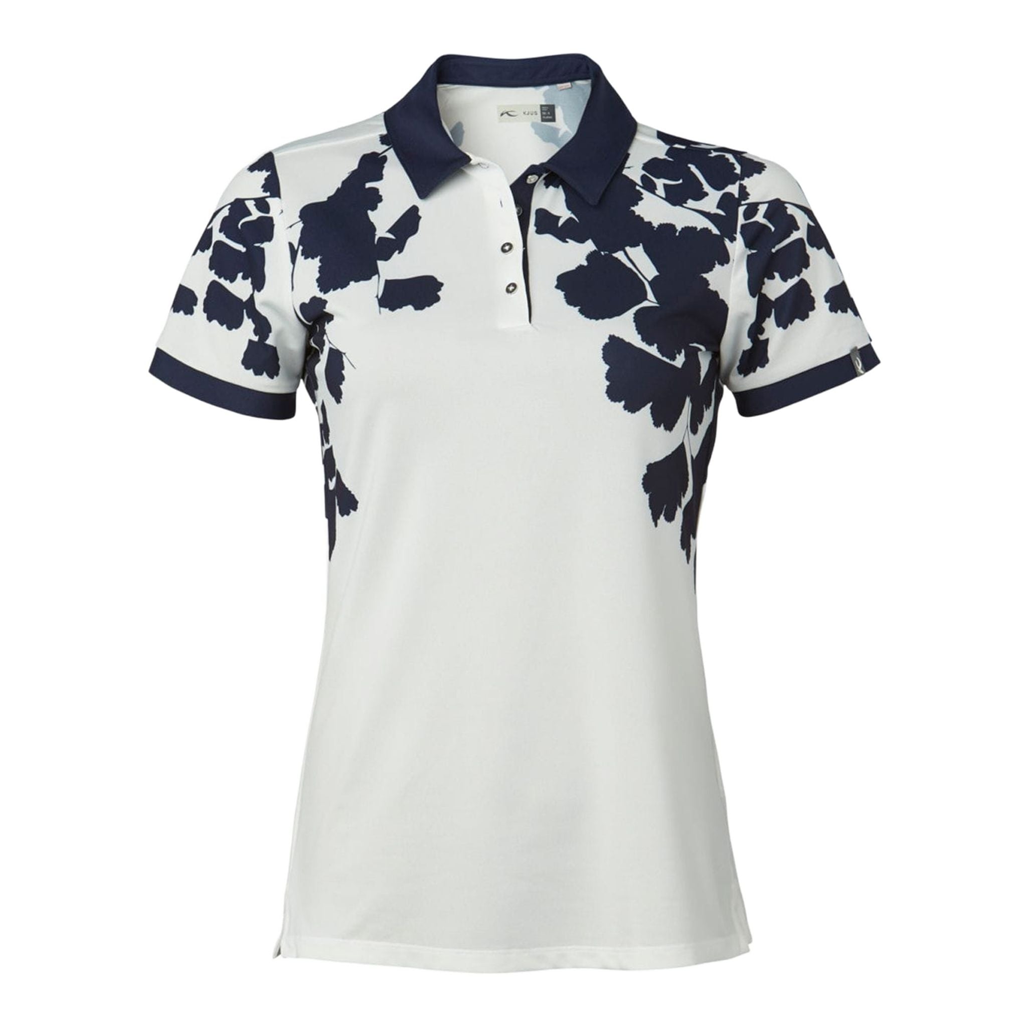 Polo imprimé Kjus W Enya SS blanc/bleu Atlanta pour femme