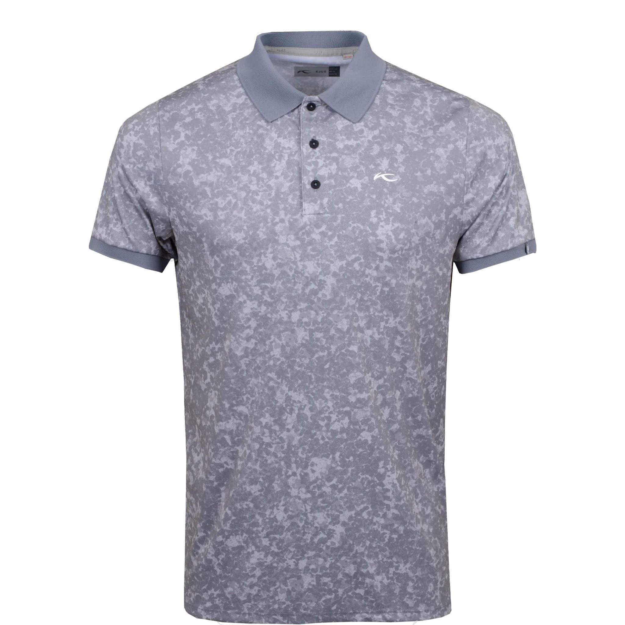 Polo Kjus M à pois imprimé manches courtes Gris acier/Brouillard argenté pour homme