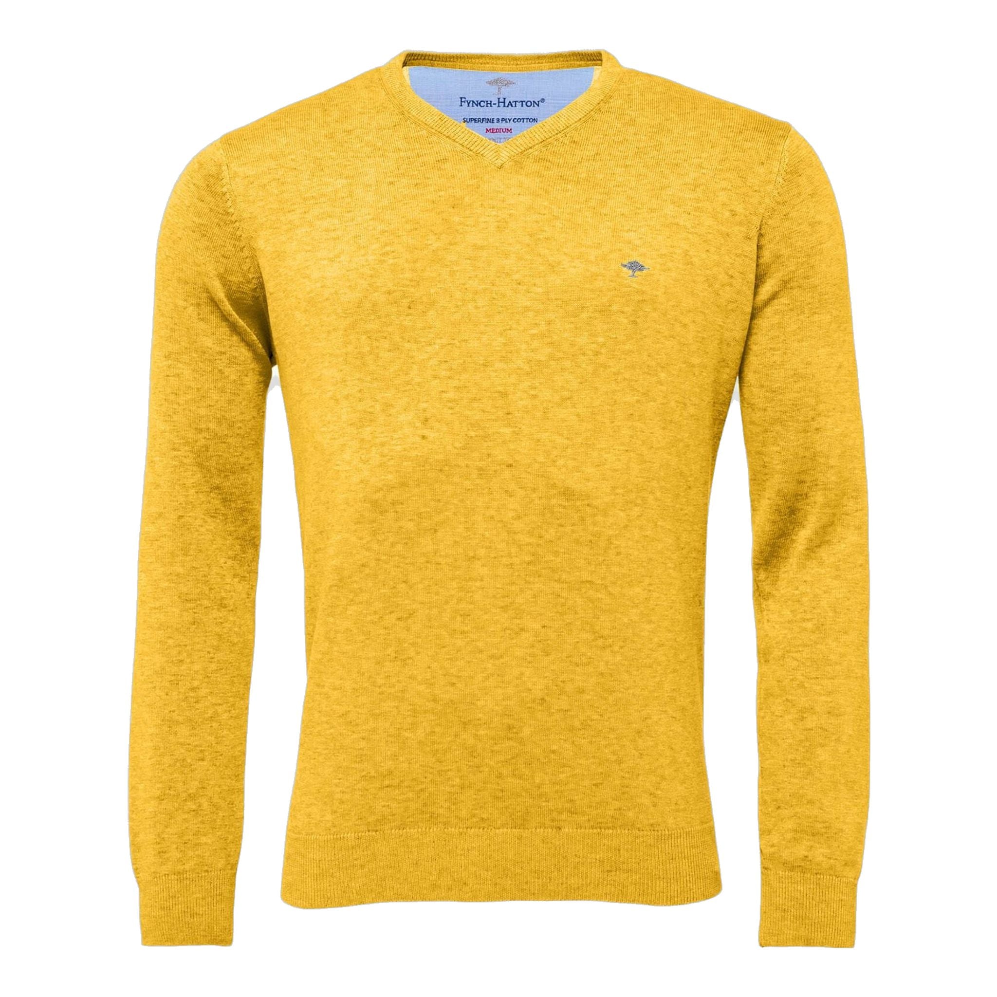 Pull de golf Fynch Hatton à col en V, ultra-fin, pour homme, doux et chaud.