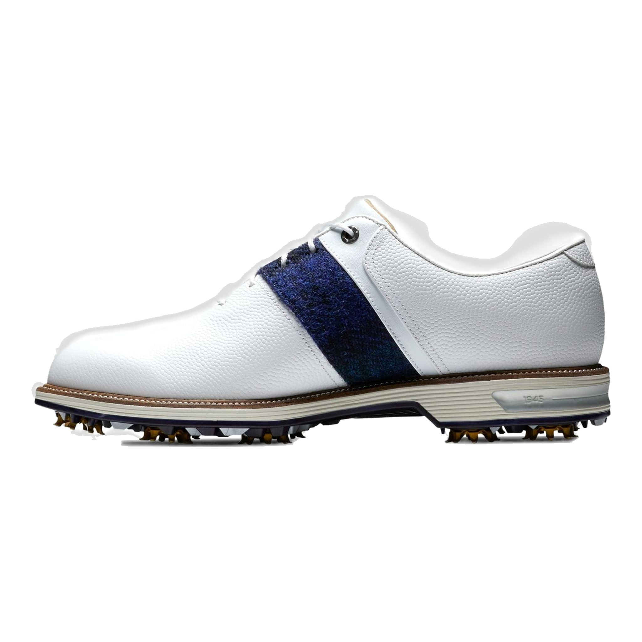 Chaussures Footjoy M DJ Premiere en tweed Harris blanc/bleu/vert pour hommes