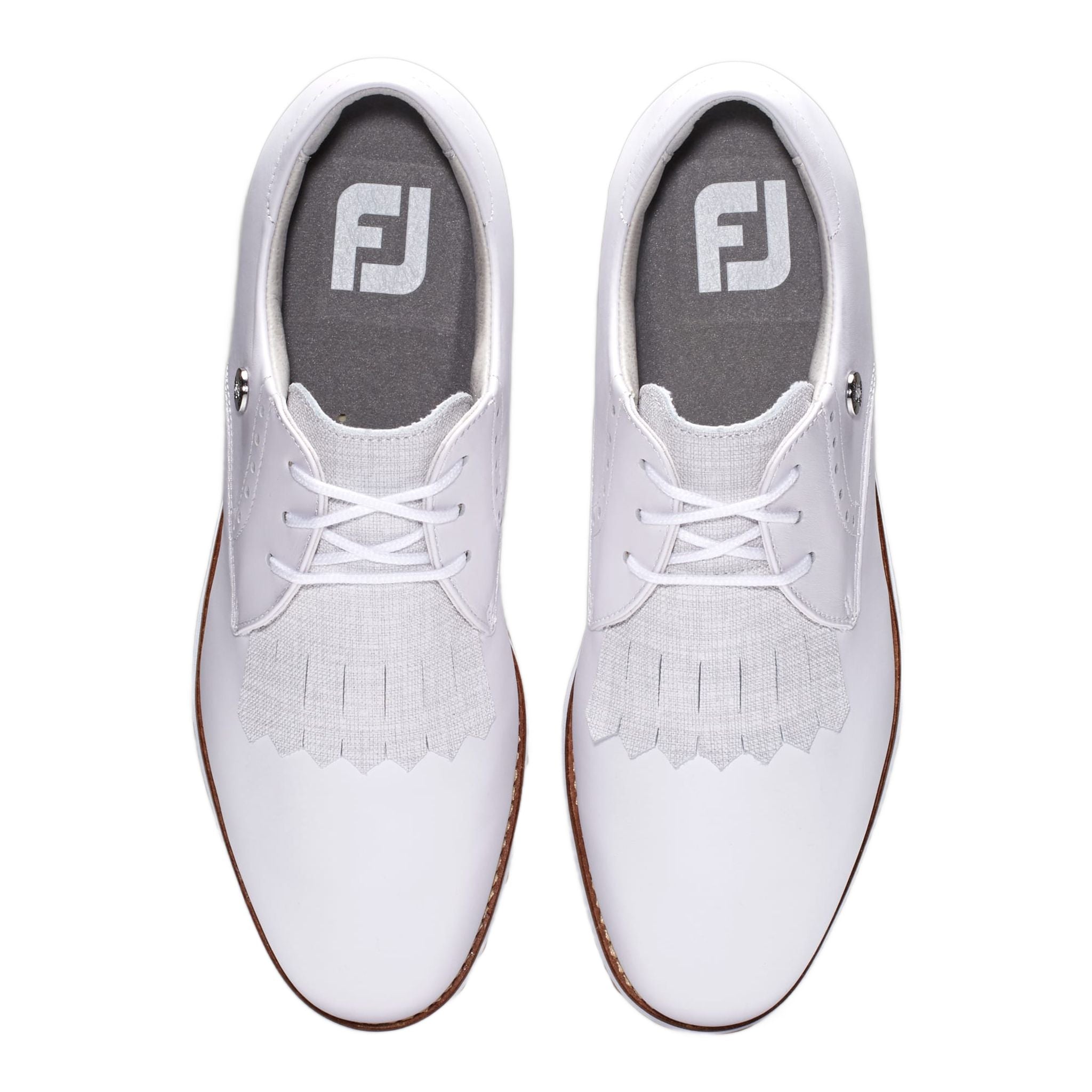 Chaussures de sport rétro Footjoy larges blanches pour femmes