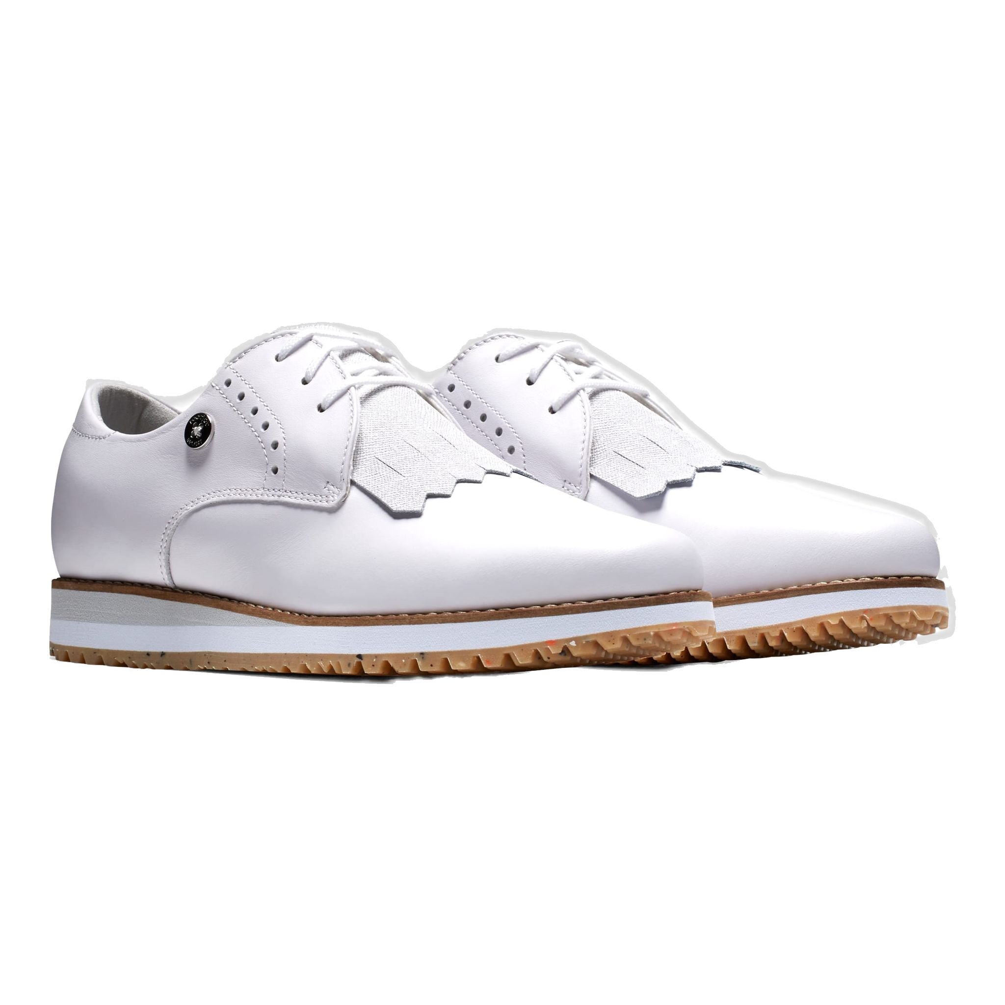 Chaussures de sport rétro Footjoy larges blanches pour femmes