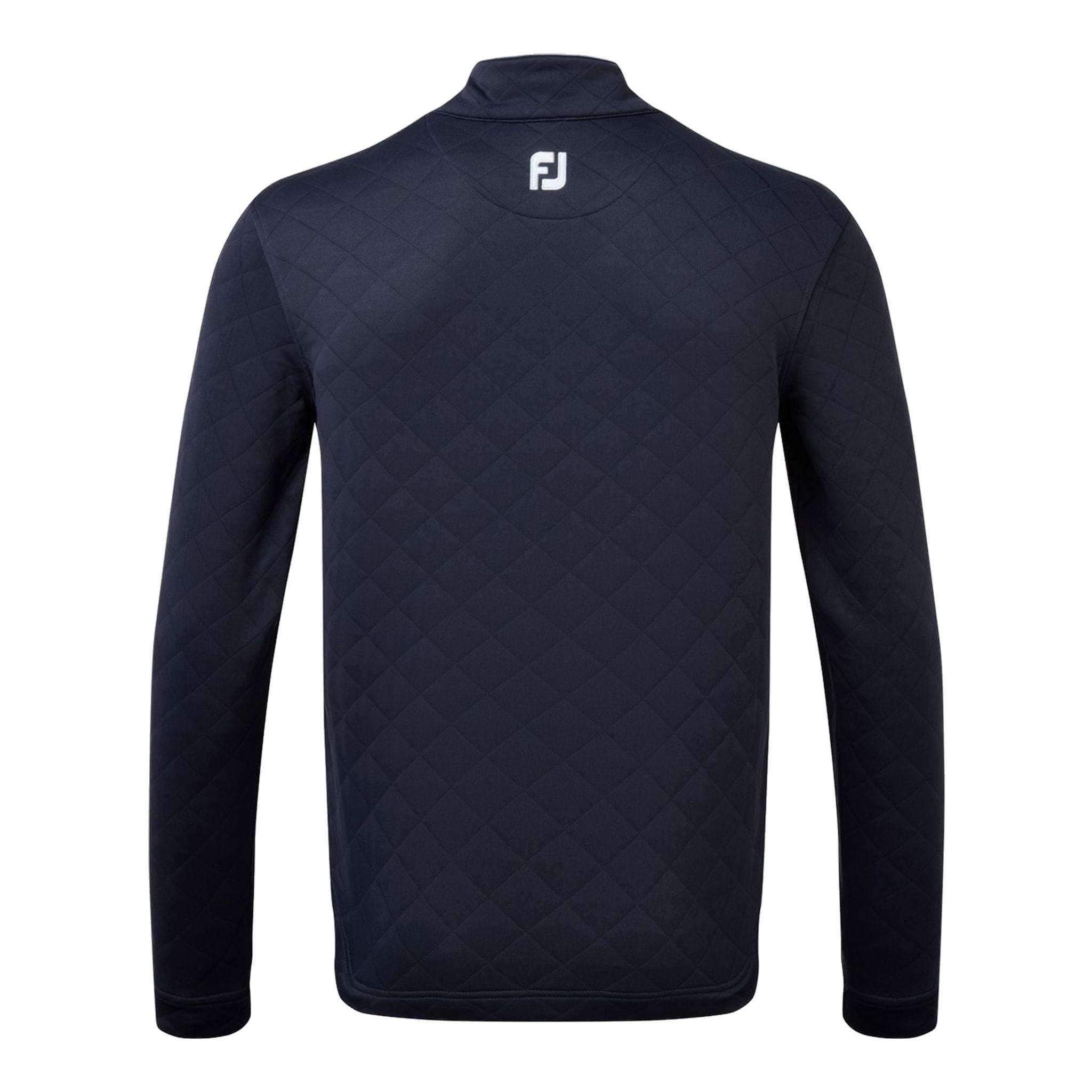 Pull Footjoy à losanges jacquard, demi-zip, bleu homme