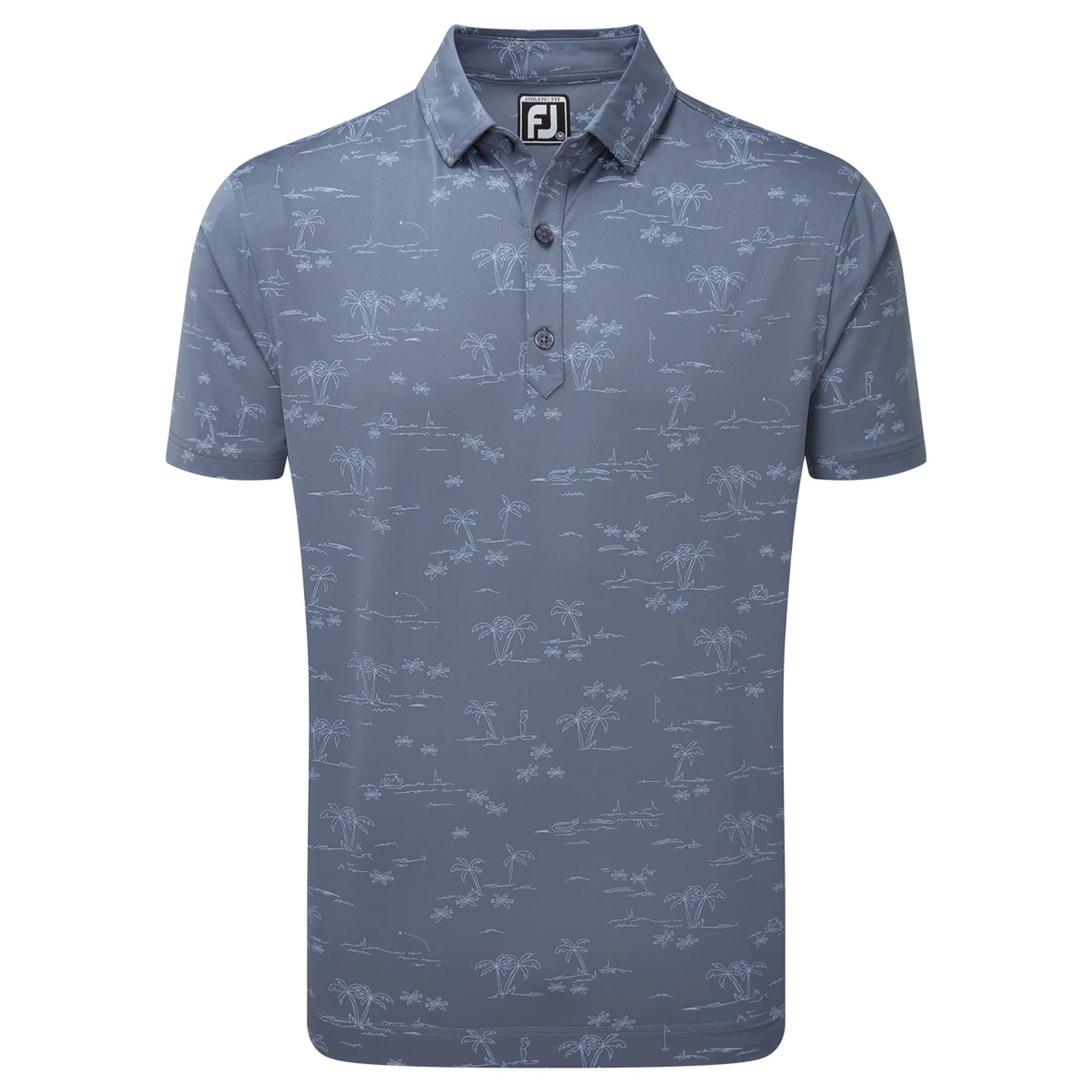 Polo de golf Footjoy Tropic Lisle Bluestone/Denim pour hommes