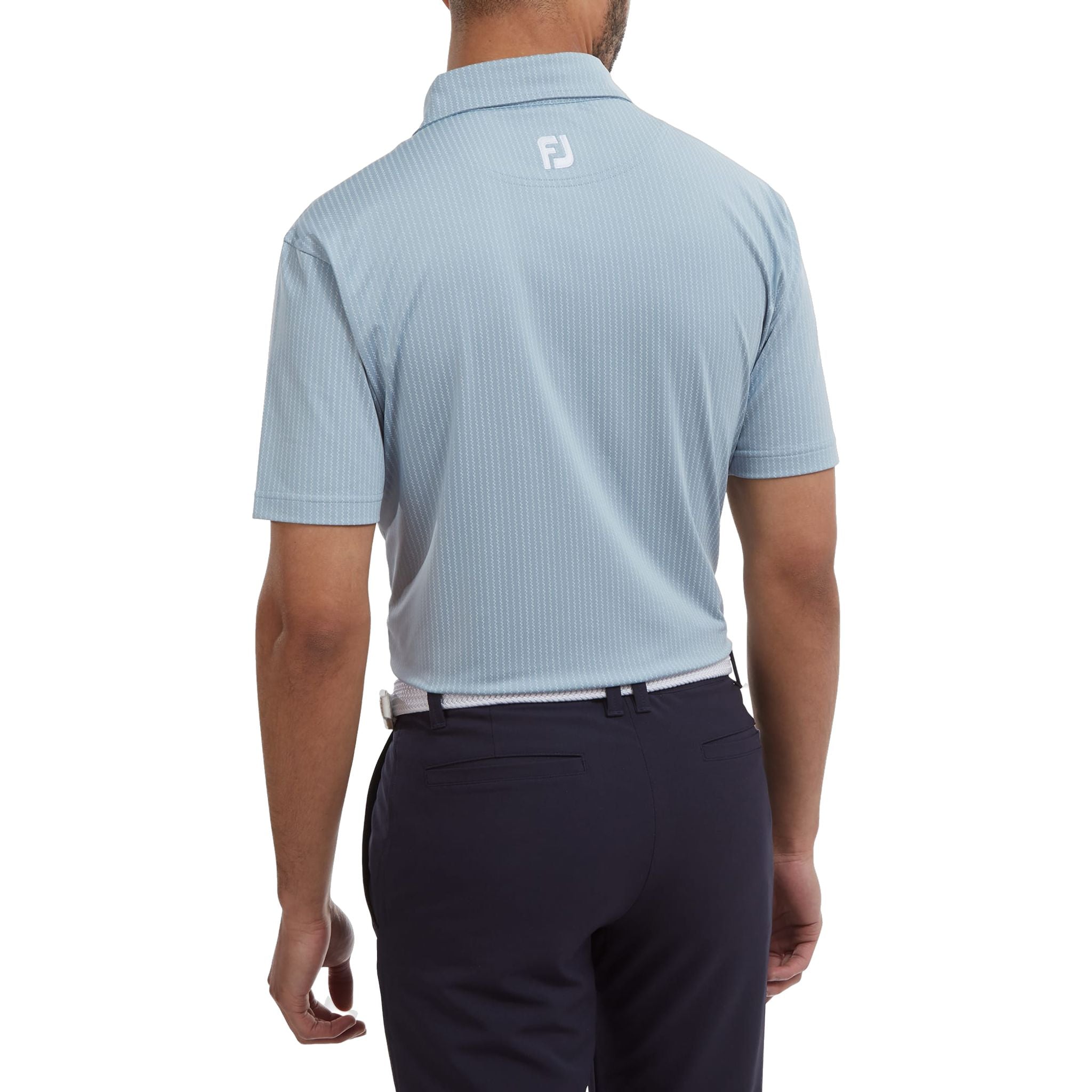 Footjoy Polo Zig-Zag Imprimé Ecosse Dove Homme