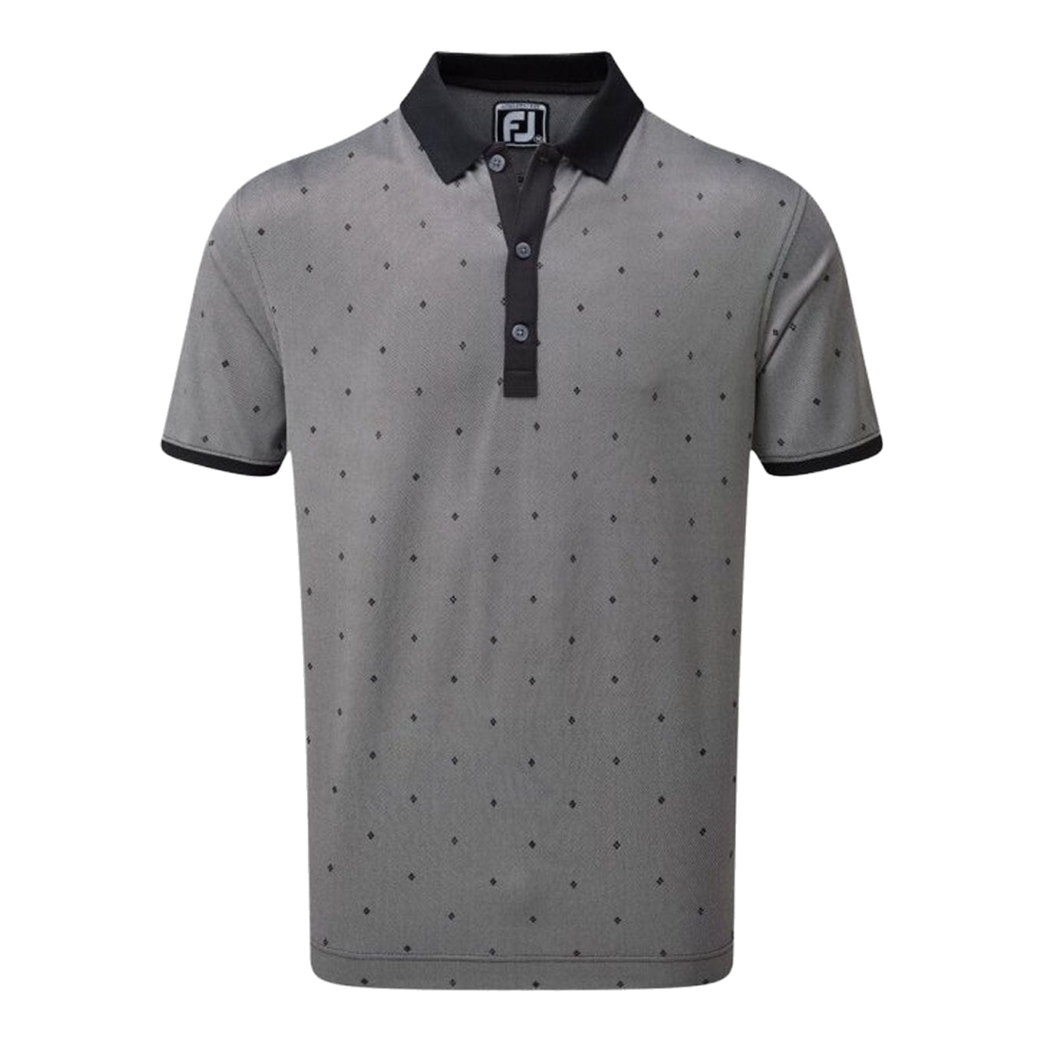Polo Footjoy M Birdseye Argyle SS Noir/Blanc Homme