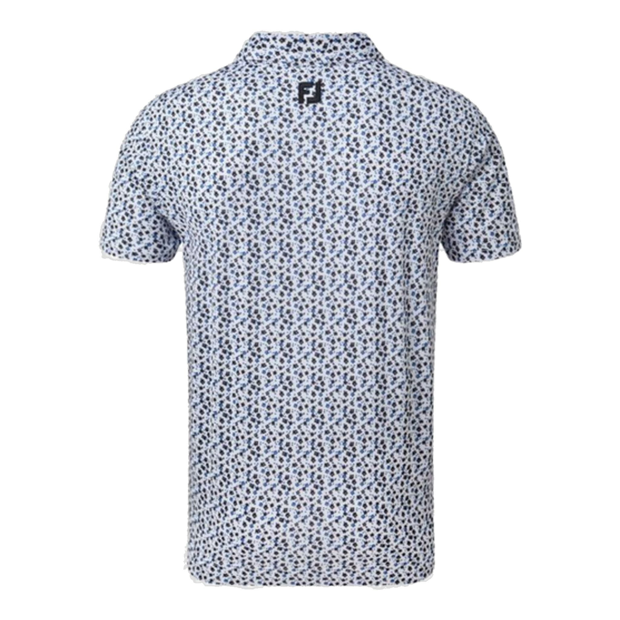 Polo Footjoy M Lisle à imprimé floral, manches courtes, blanc, homme