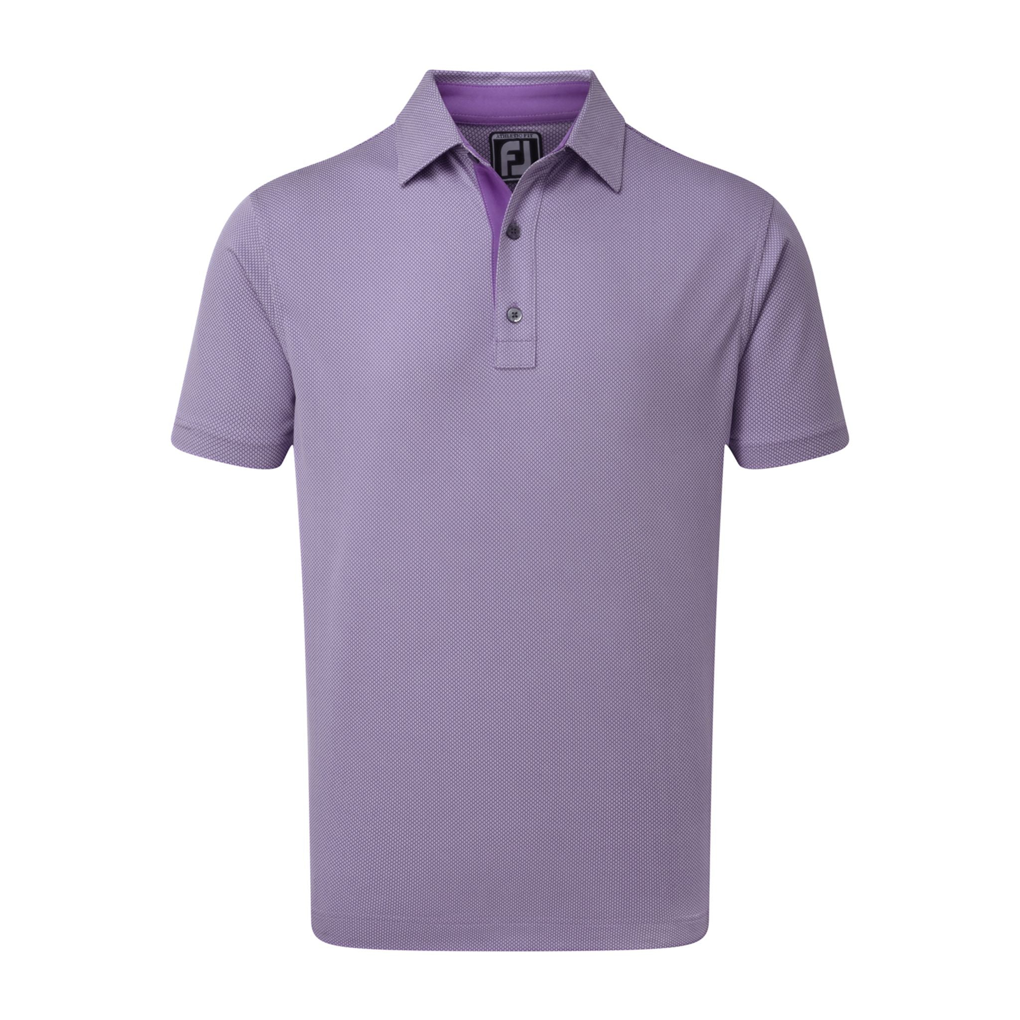 Polo Footjoy M Four Dot Jacquard SS Violet/Blanc Homme