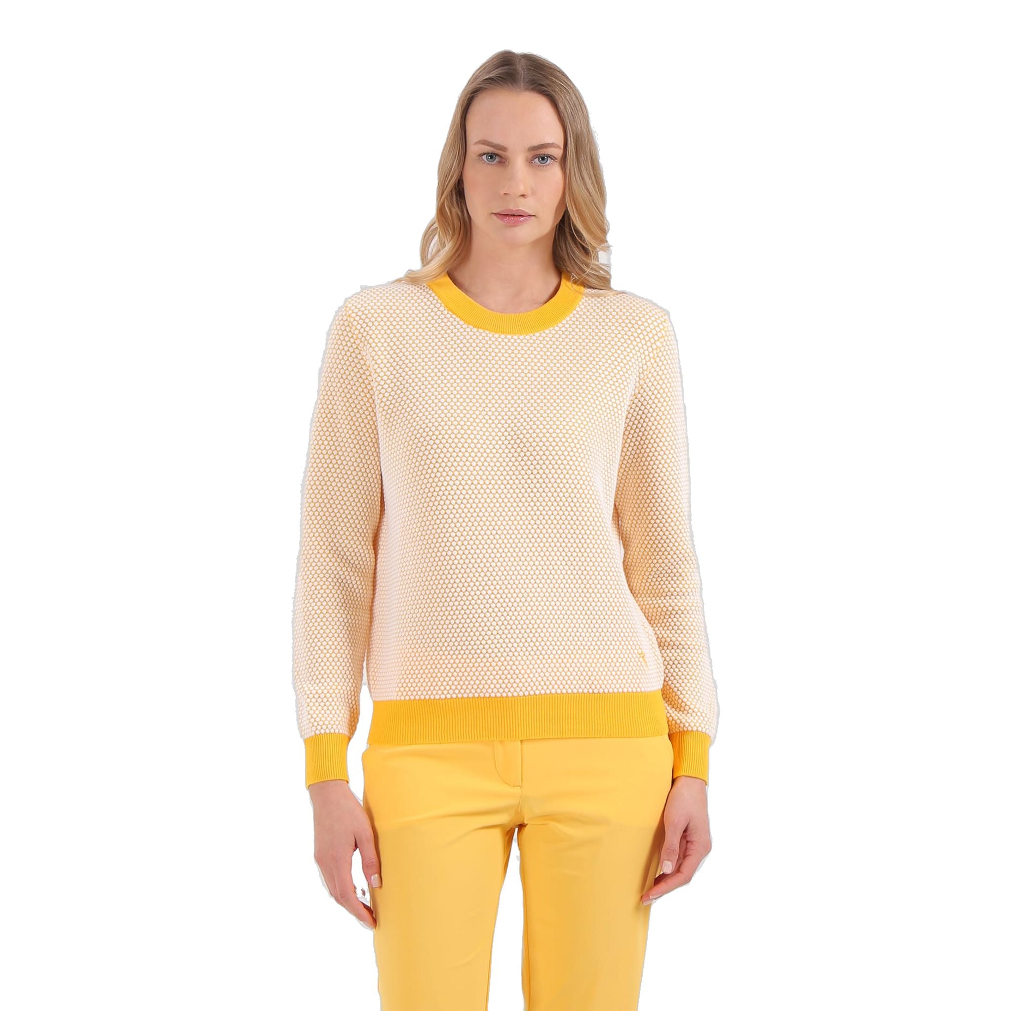 Pull Chervo Natura jaune à motifs pour femmes