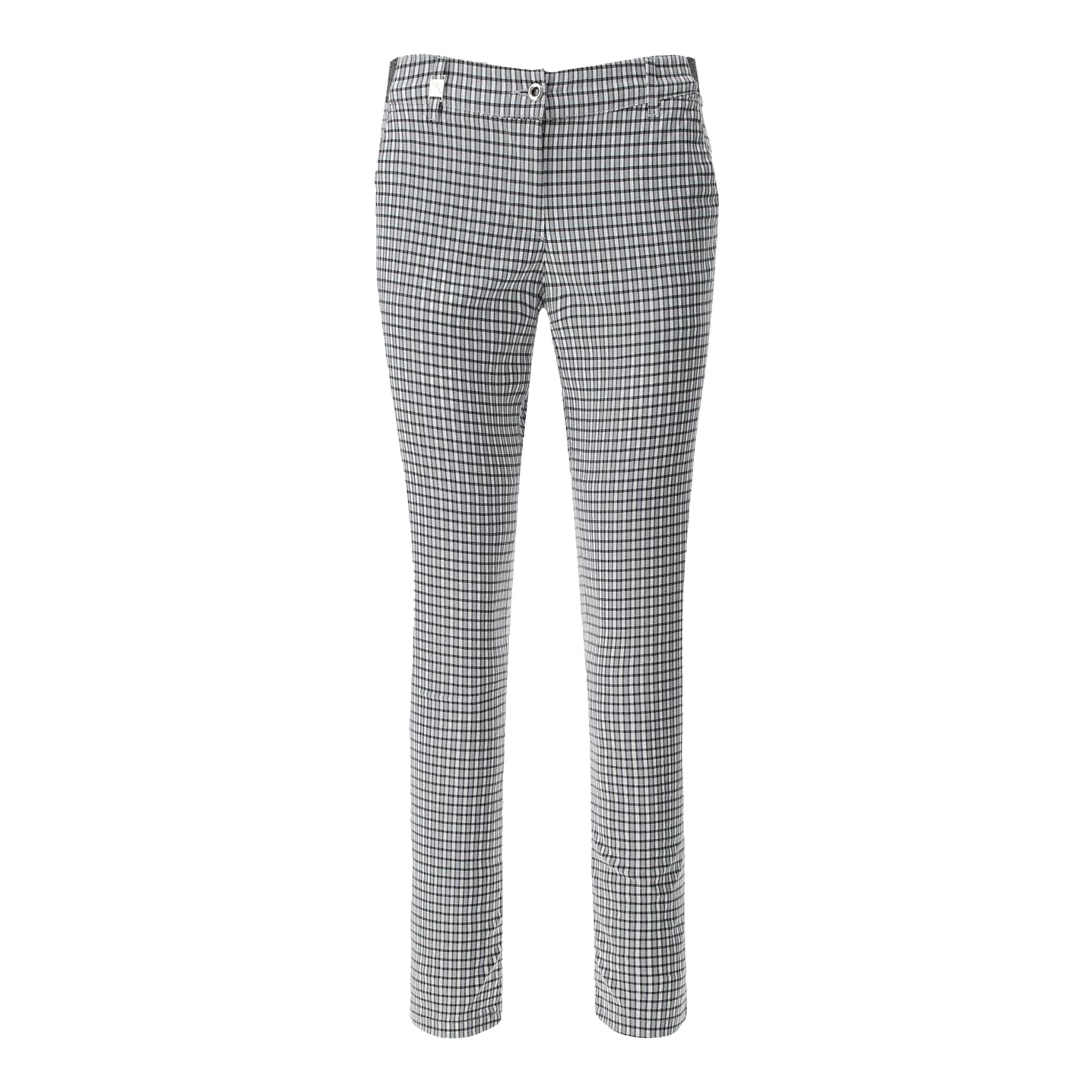 Pantalon Chervo W Sicuro à carreaux blancs et noirs pour femme