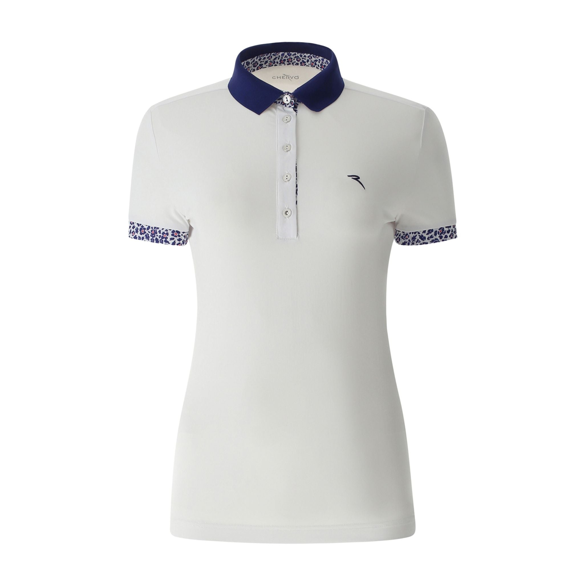 Polo Chervo W Angelie SS blanc (motif col et manches) Femme