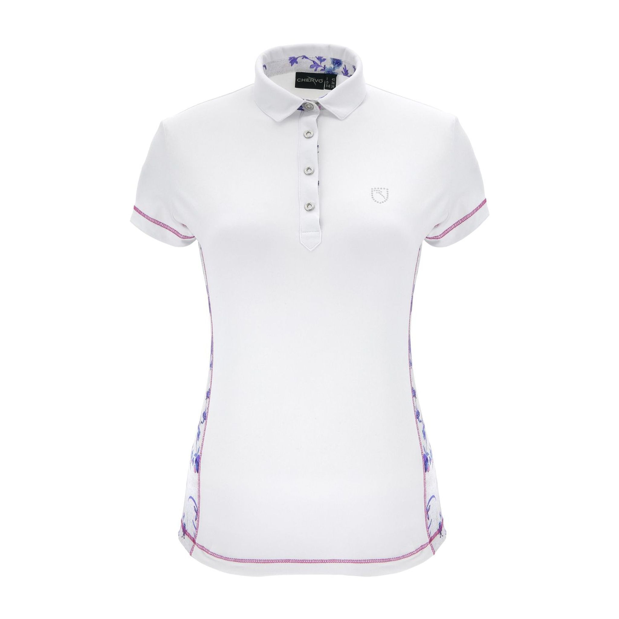 Polo Chervo W Aibo SS à motifs blanc/bleu pour femme