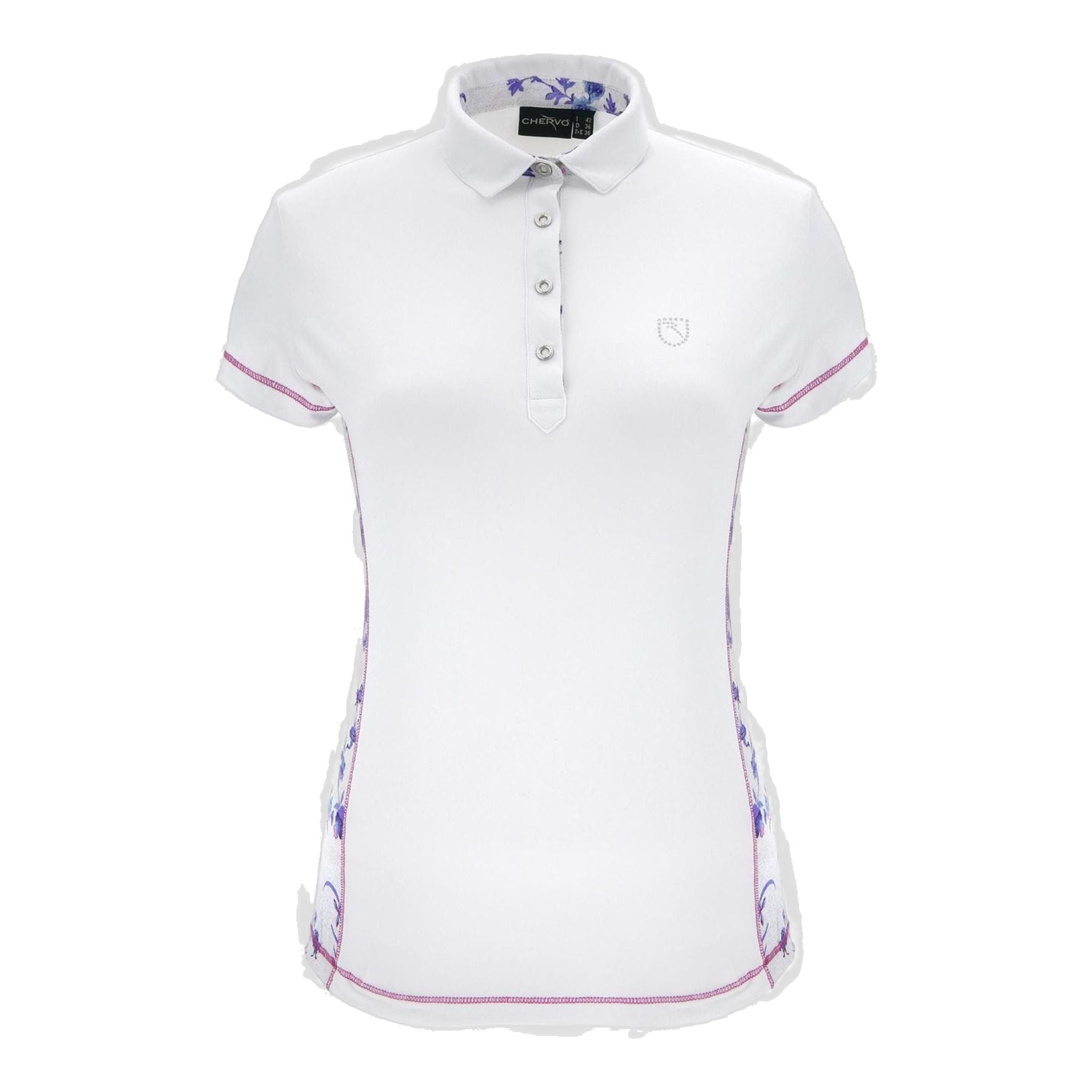 Polo Chervo W Aibo SS blanc/bleu à motifs pour femme