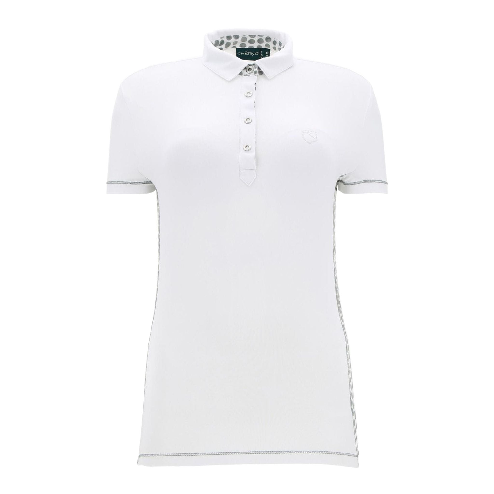 Polo Chervo W Aibo SS blanc/vert à motifs pour femme
