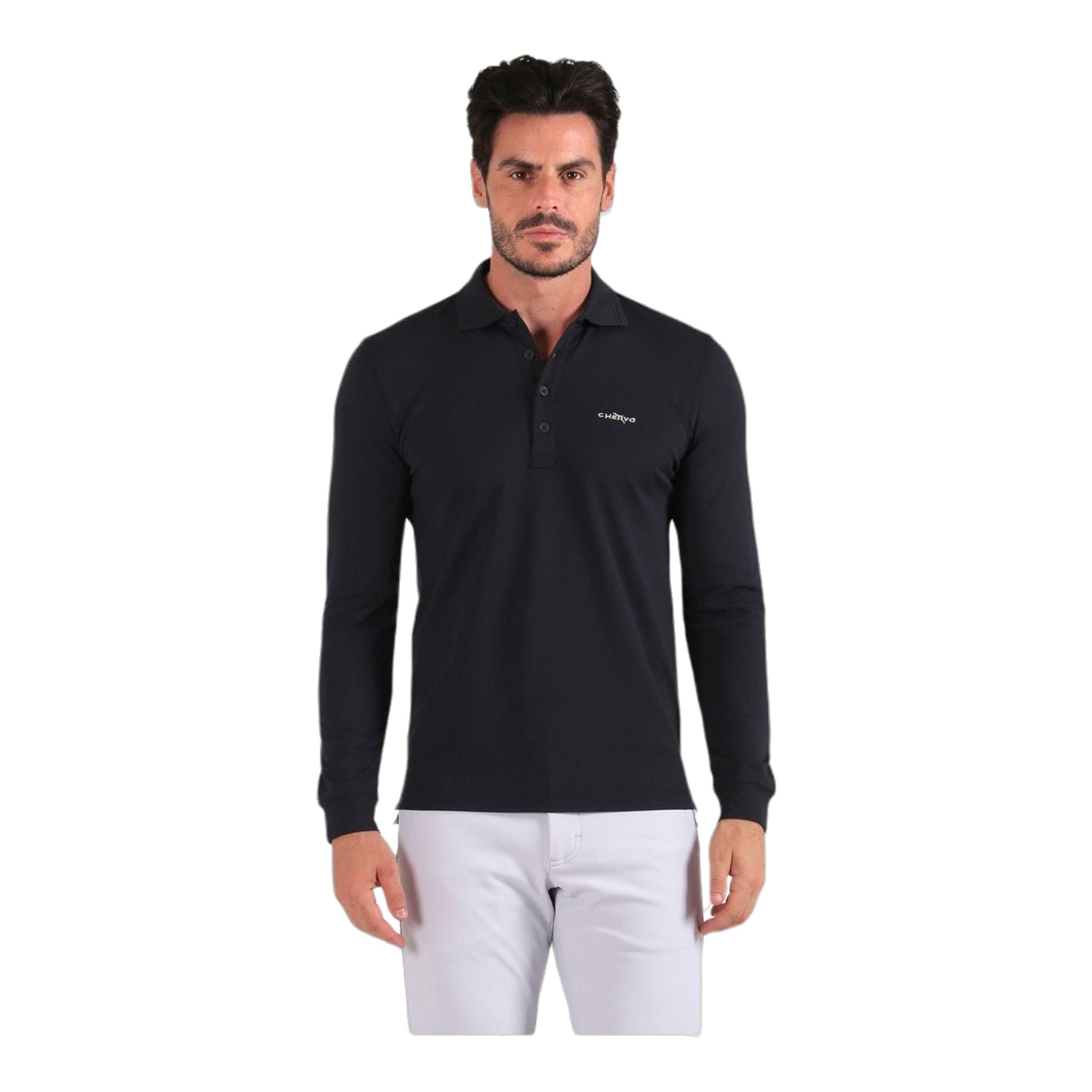 Chervo Polo Areala Manches Longues Noir Homme