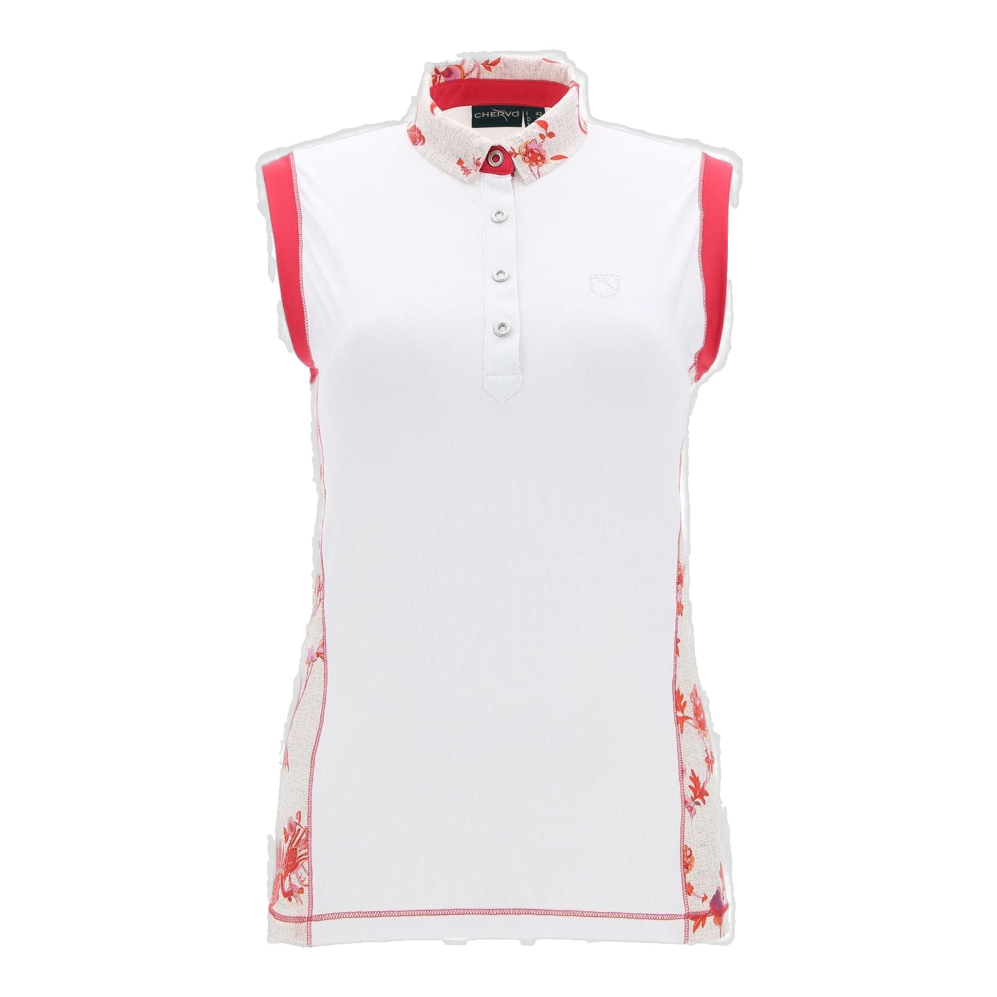 Polo Chervo W Alaavio SL blanc/rouge à motifs pour femme