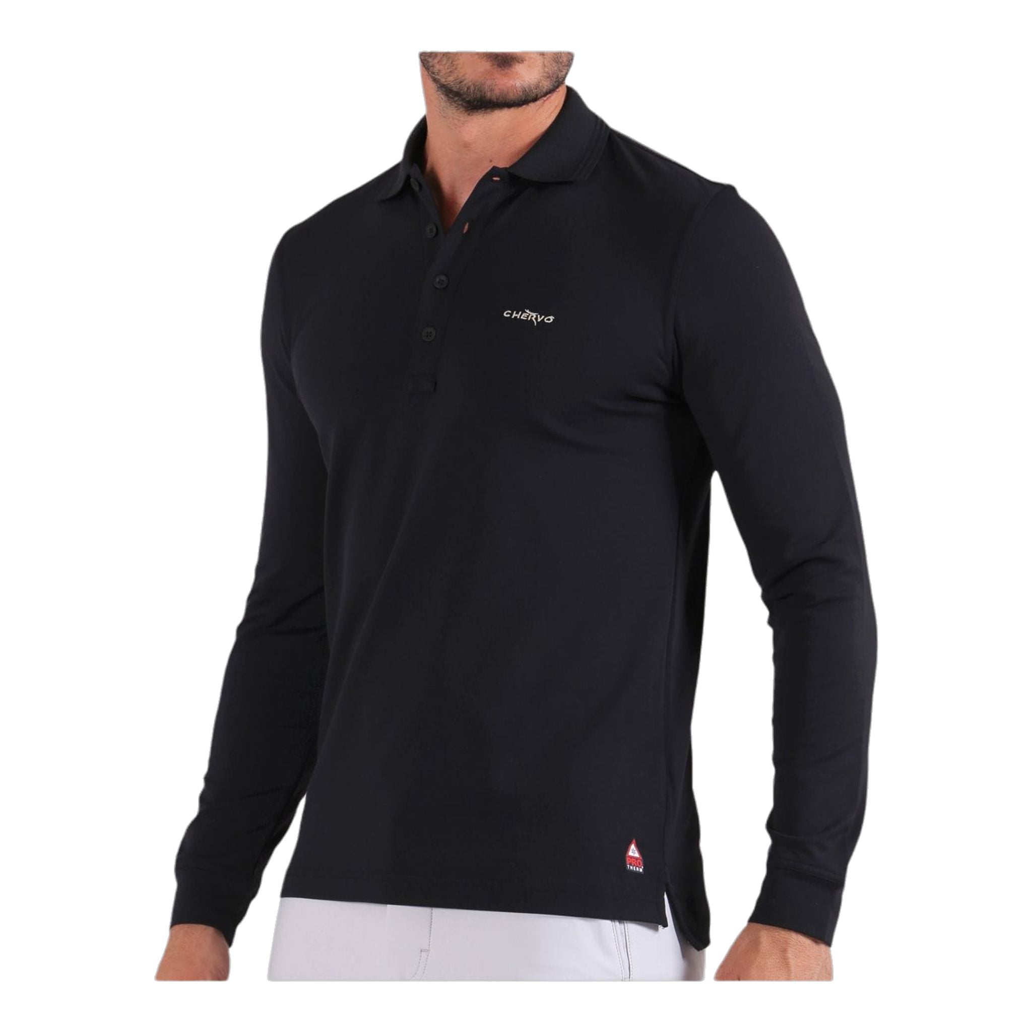 Chervo Polo Areala Manches Longues Noir Homme