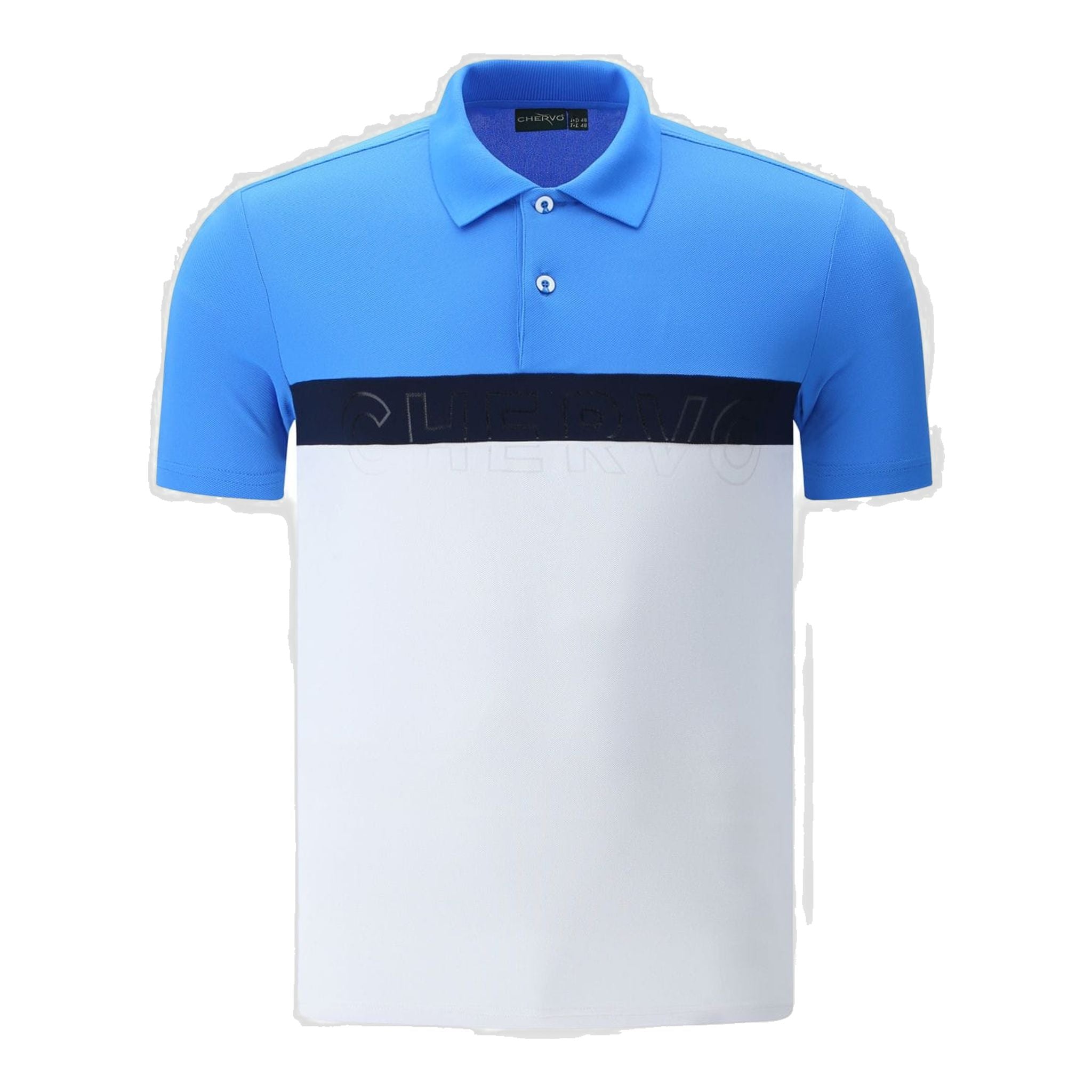 Chervo Polo Adolfo Blanc/Bleu Homme