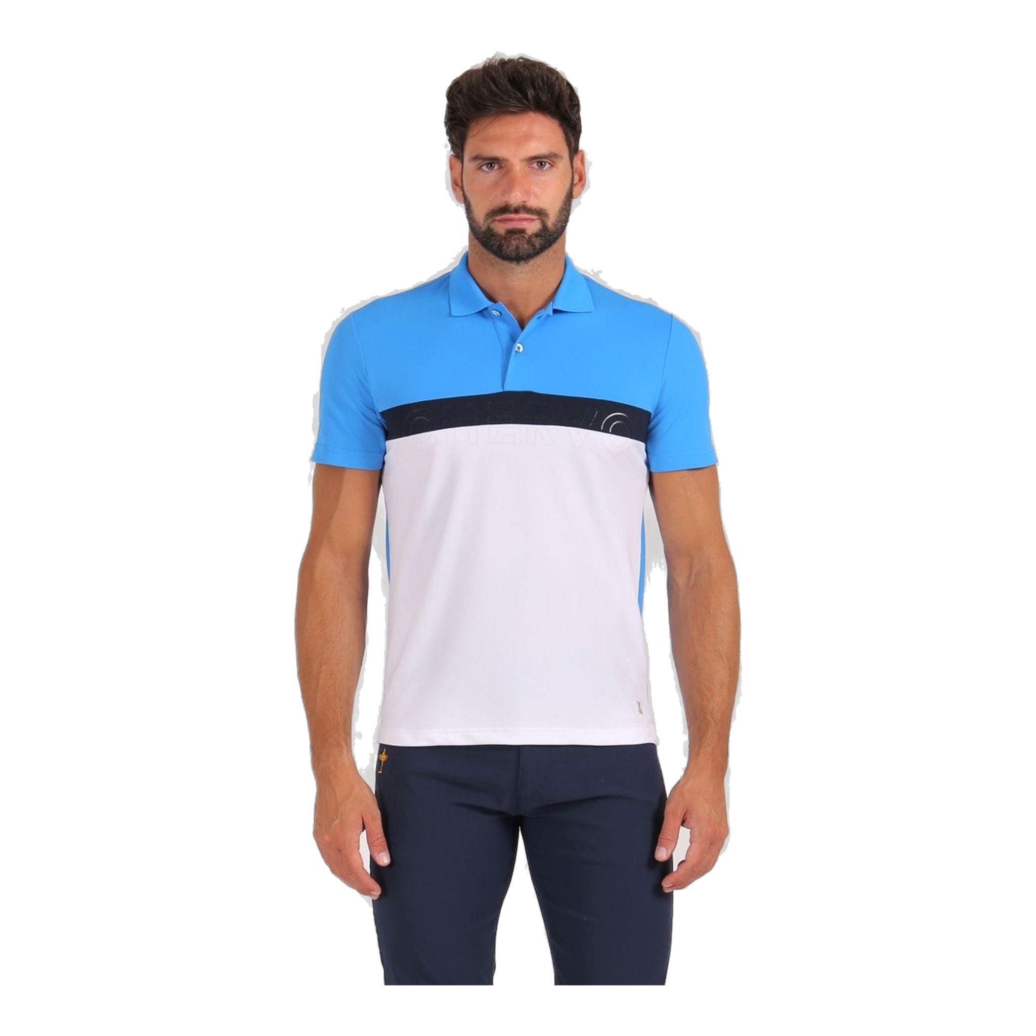 Chervo Polo Adolfo Blanc/Bleu Homme
