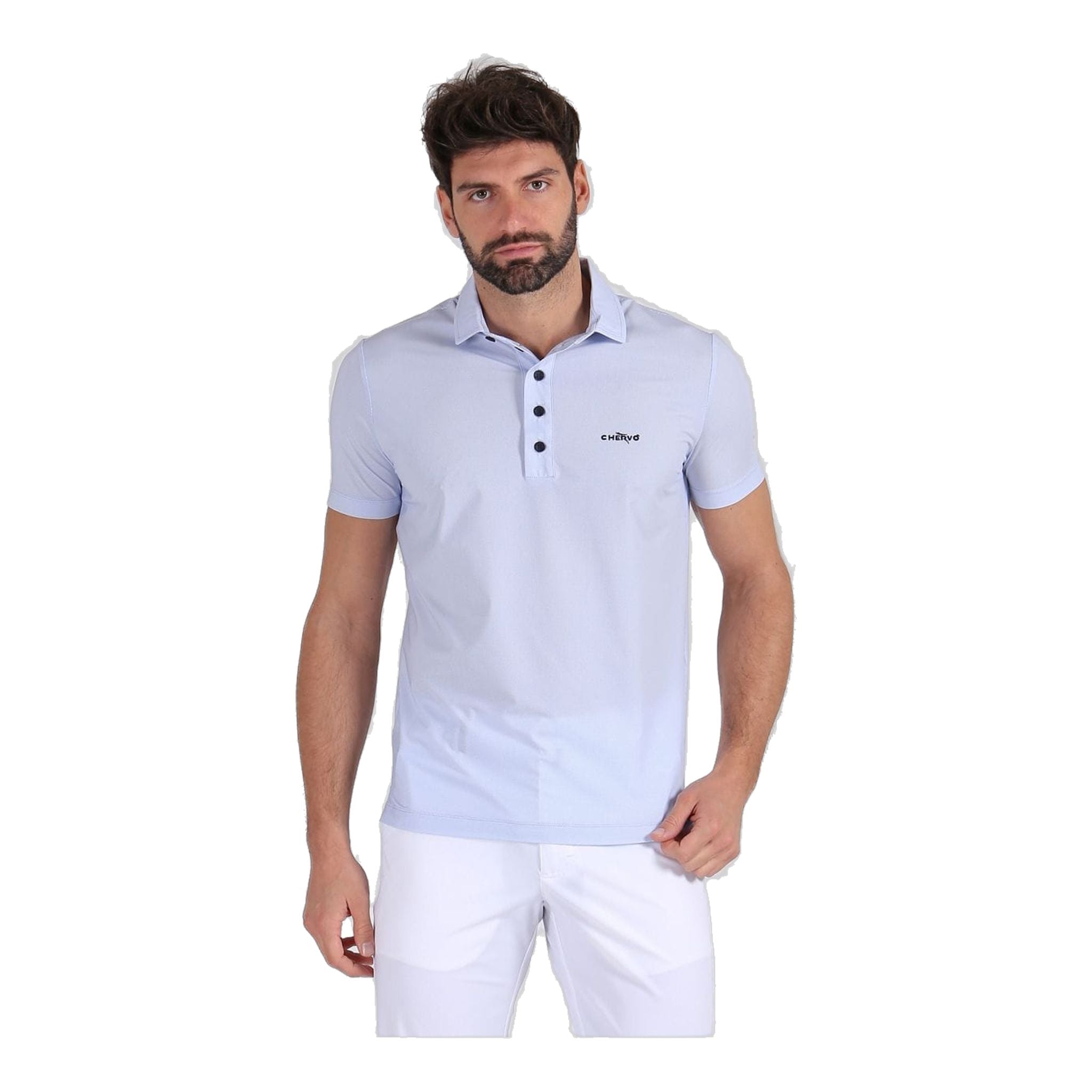 Chervo Polo Aggiunta Blanc/Bleu Clair Homme