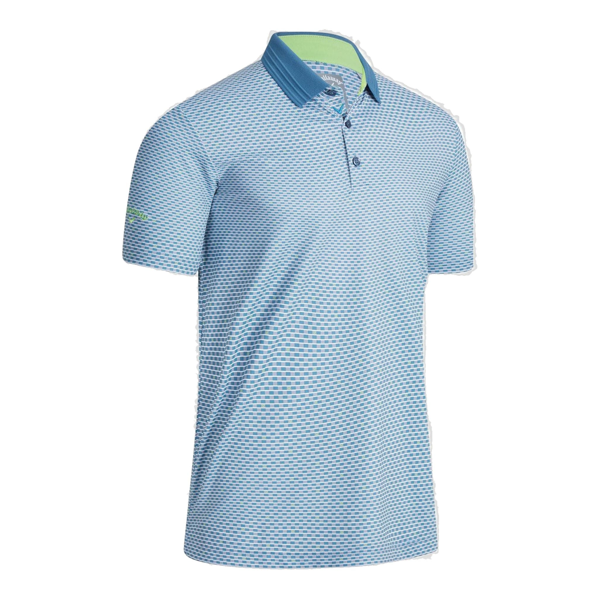 Polo Callaway M All Over Chev Grid SS Real Teal pour homme