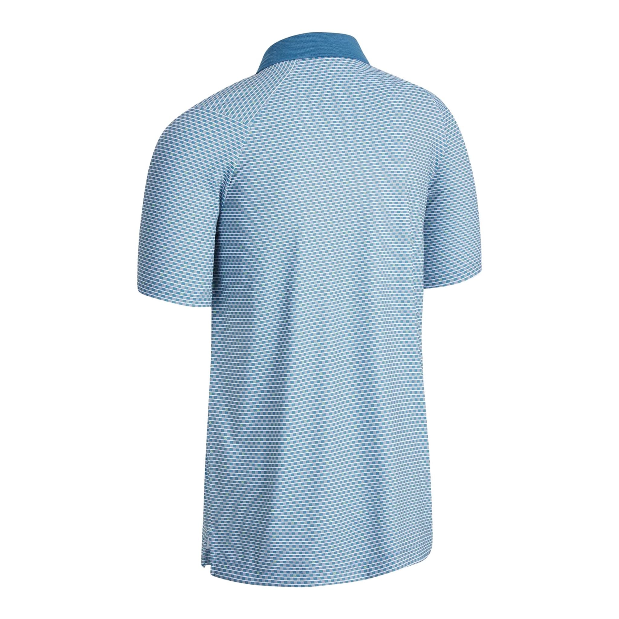 Callaway M All Over Chev Grid SS Polo Real Teal Herren