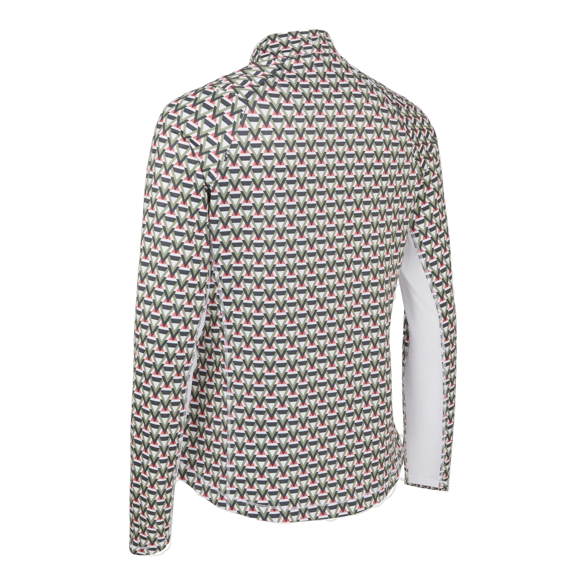 Polo de golf Callaway Chev Geo à manches longues, protection solaire, blanc brillant, femme