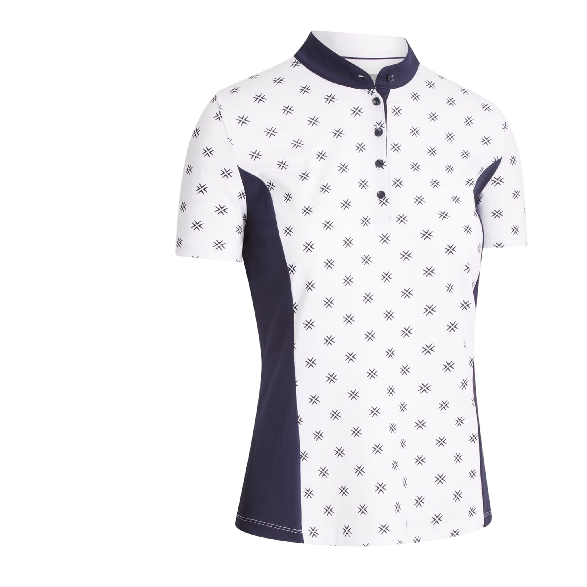 Polo Callaway W Chev à imprimé floral SS blanc éclatant pour femme