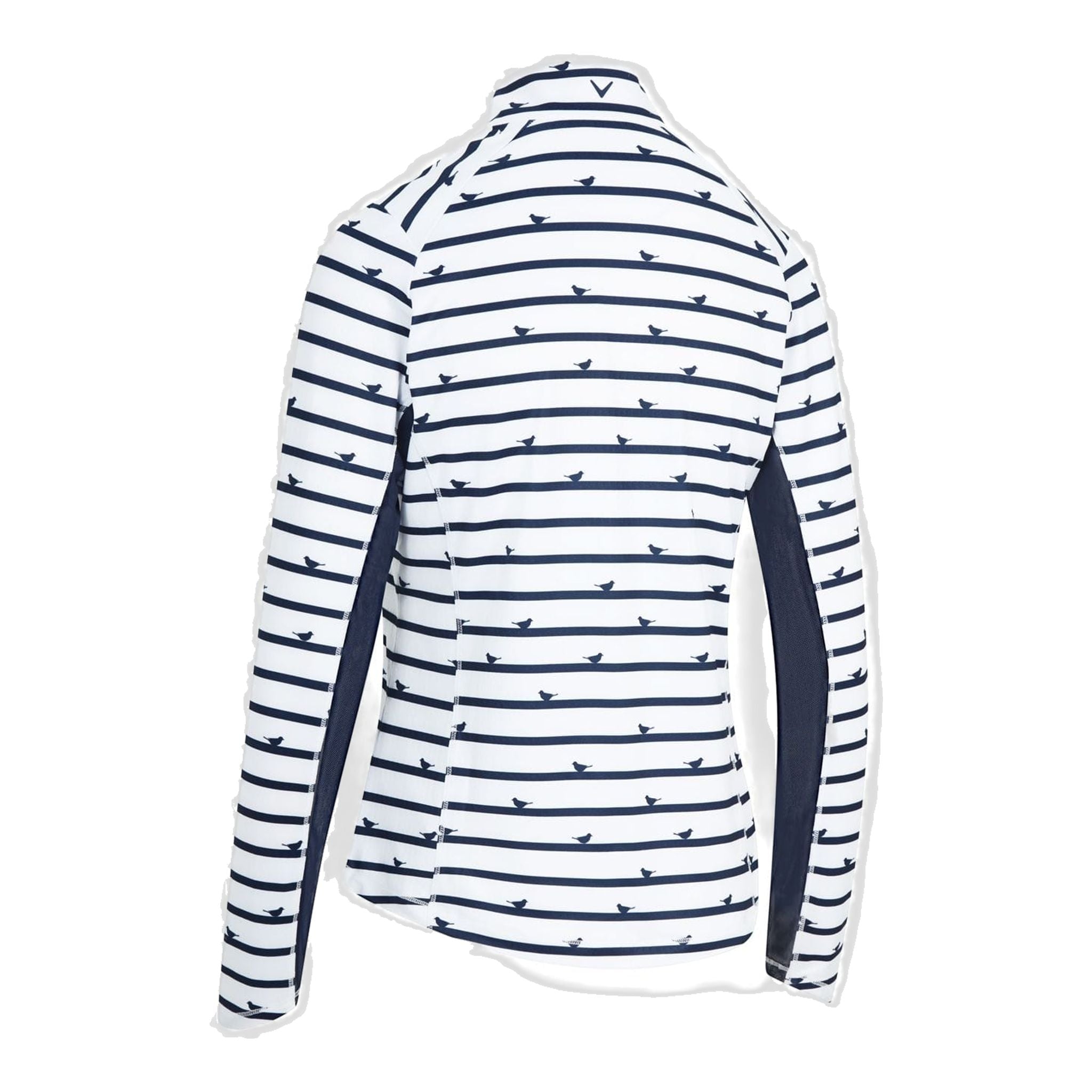 Callaway W Polo Birdie Stripe à manches longues, protection solaire, couleur paon, femme